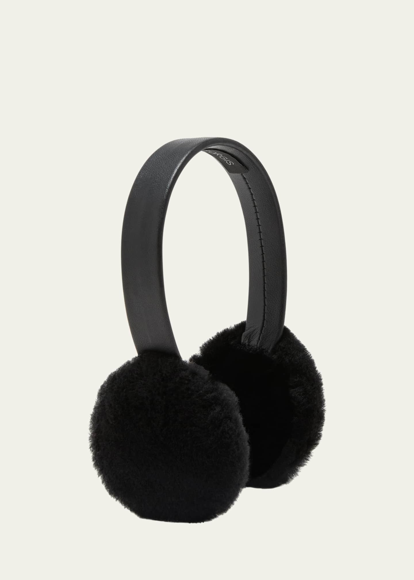 Merino Shearling & Leather Earmuffs Bergdorf Goodman