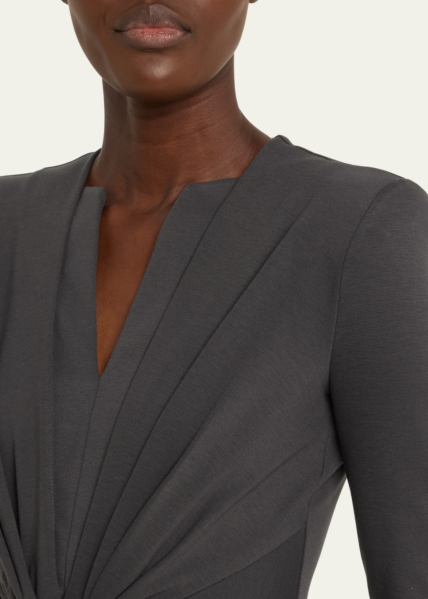 Giorgio Armani Tab-Front Gathered Jersey Sheath Dress Image 5 of 5
