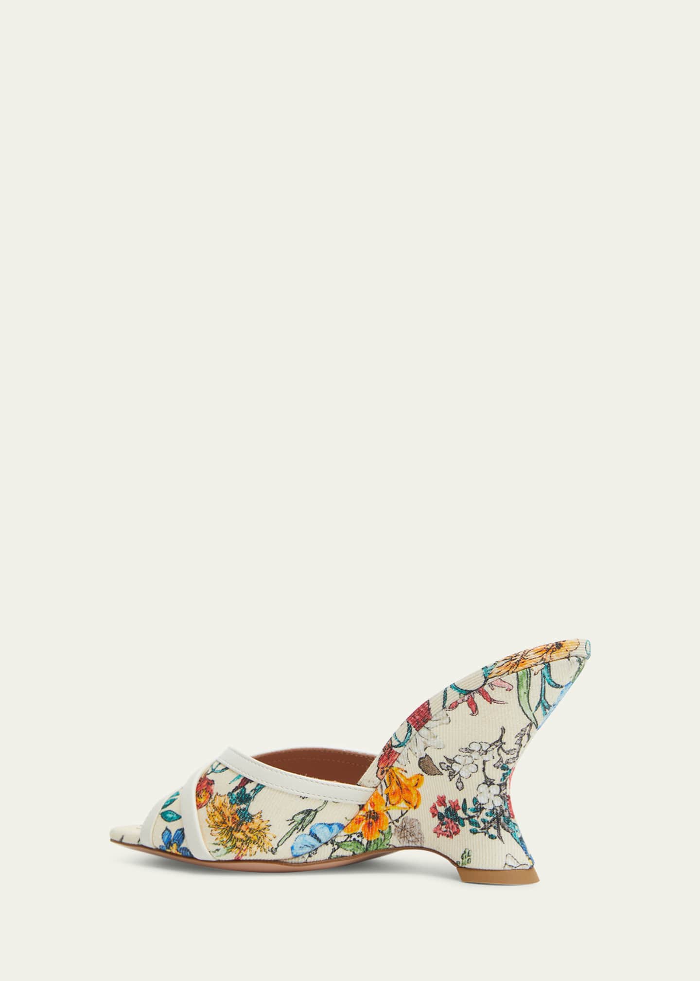 Malone Souliers Perla Floral Wedge Slide Sandals - Bergdorf Goodman