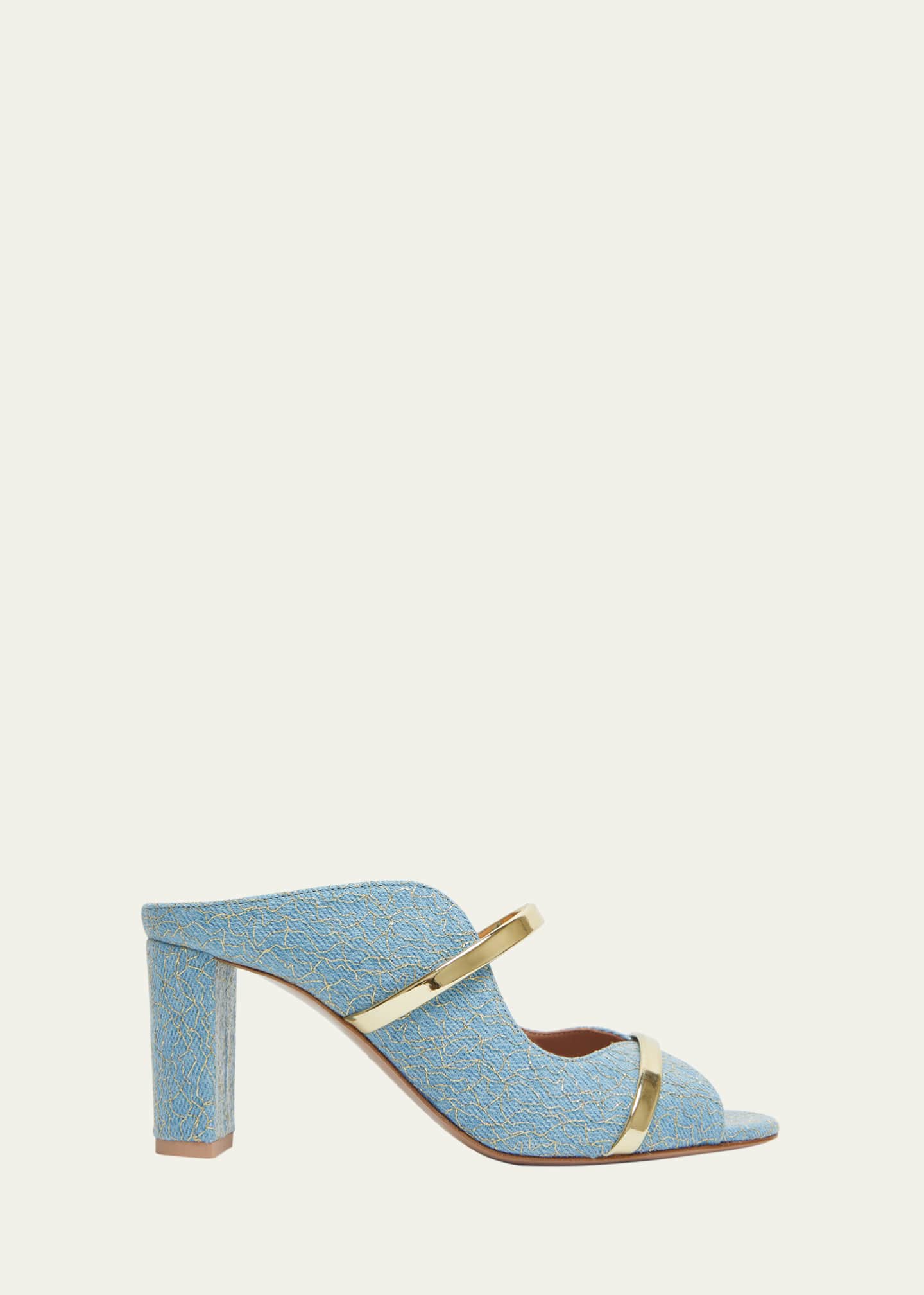 Malone Souliers Norah Denim Two Band Slide Sandals