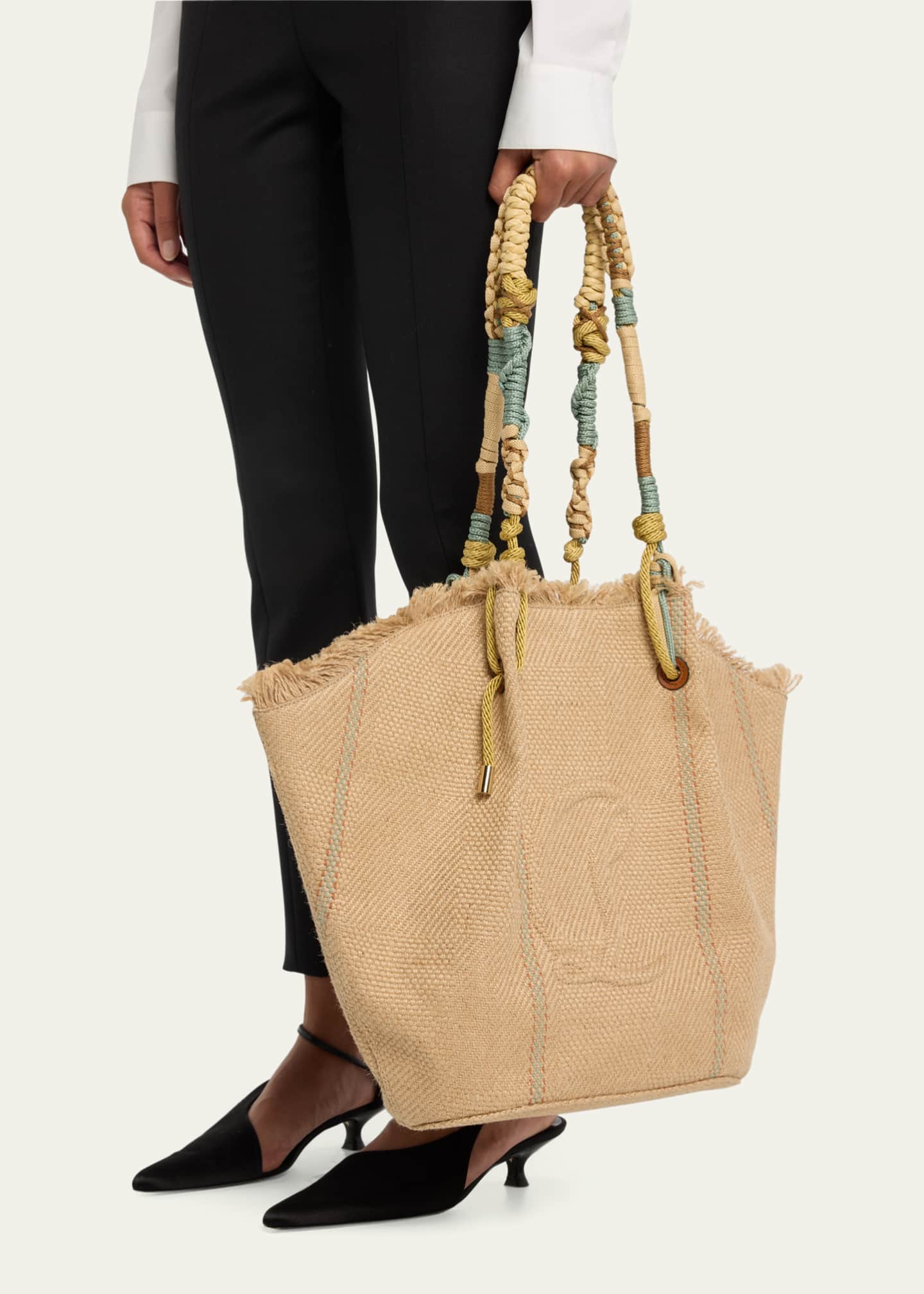 Christian Louboutin By My Side Small Canvas Tote Bag - Bergdorf