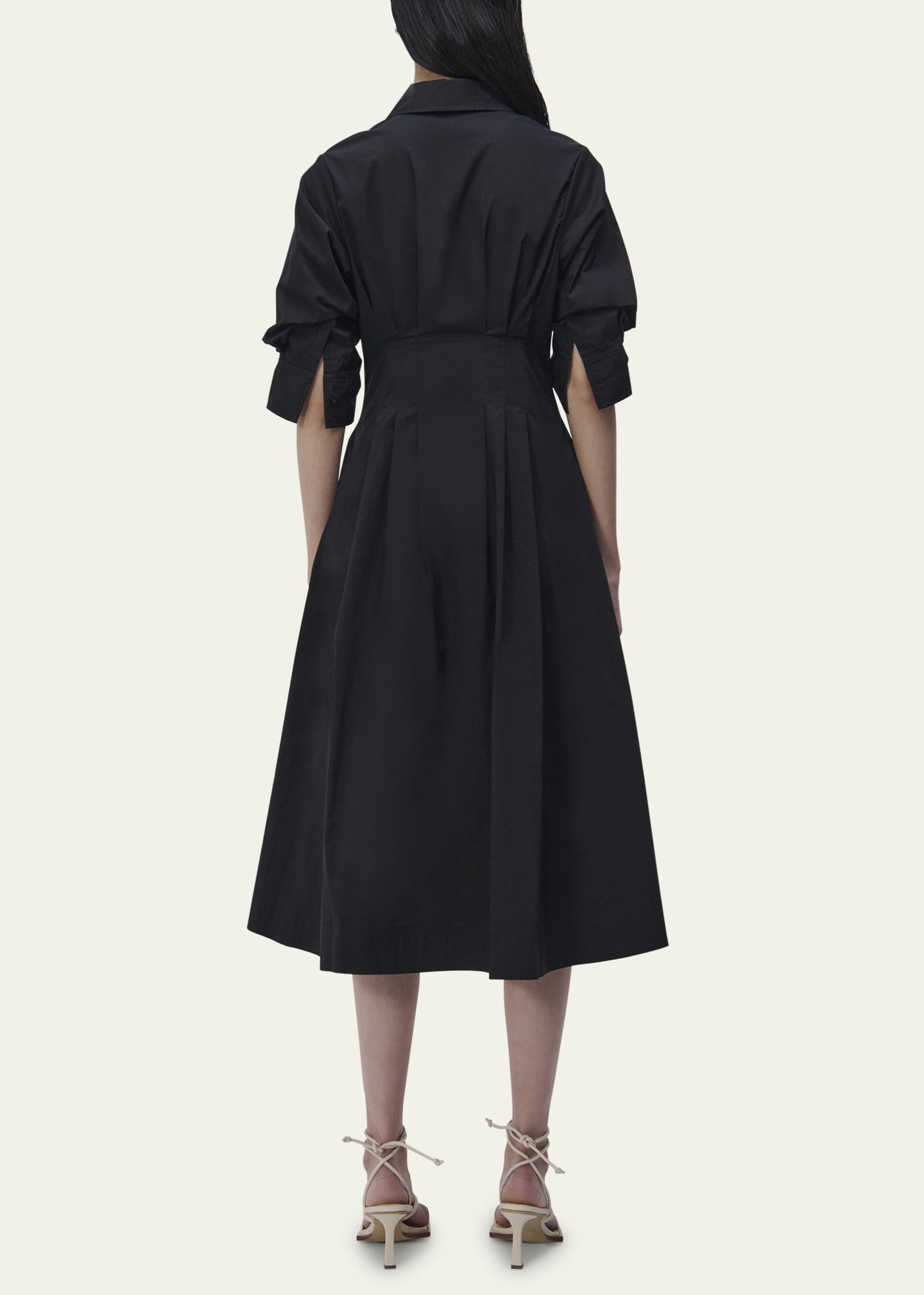 COS Pintucked Midi Dress in BLACK