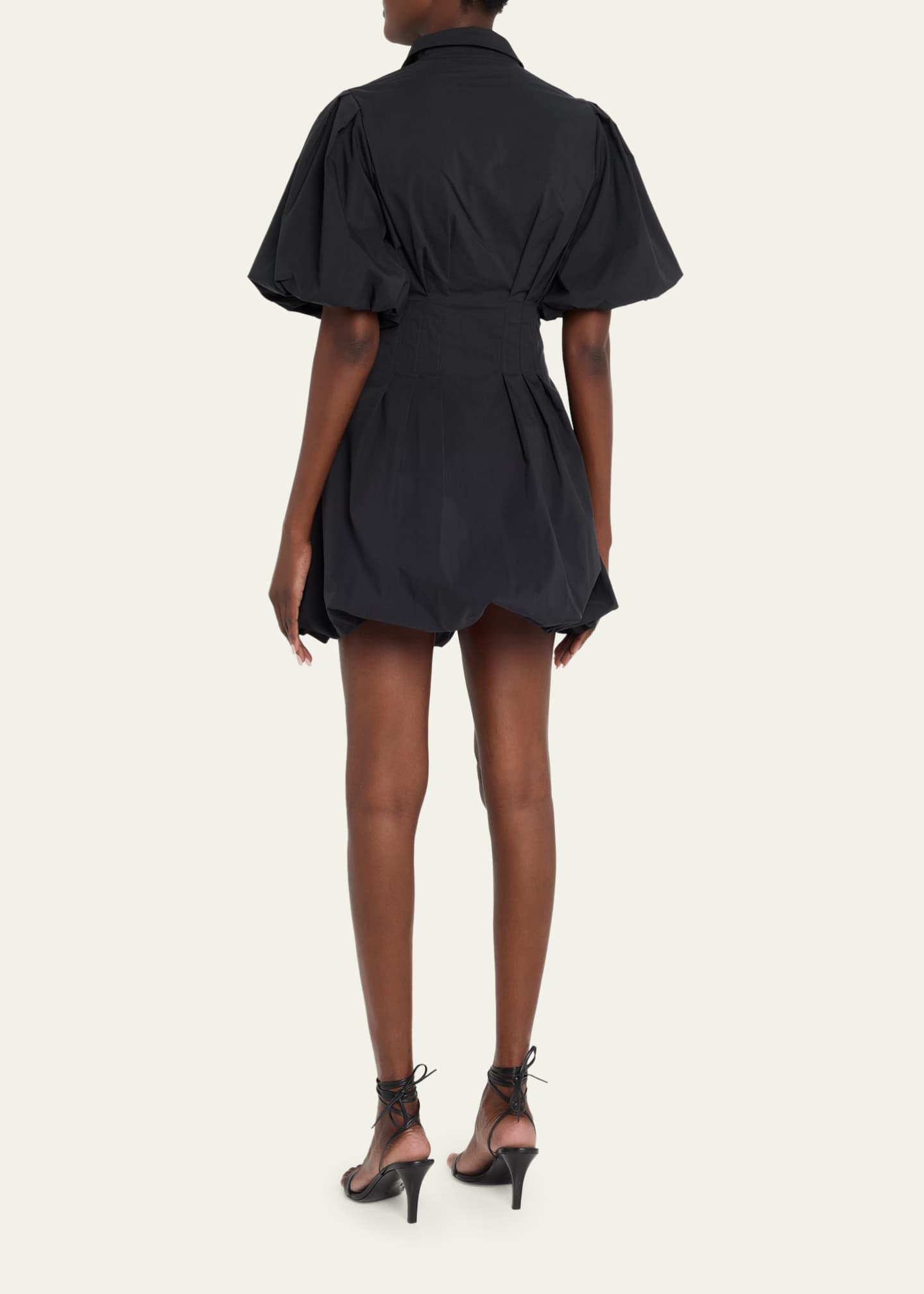 SIMKHAI Cleo Polin Balloon-Sleeve Pleated Mini Dress - Bergdorf