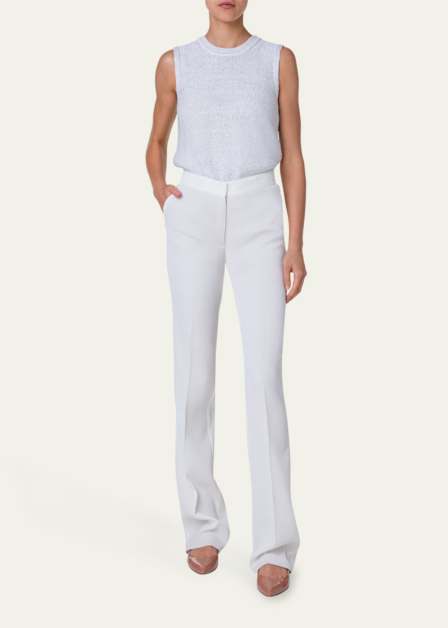 Akris Carl Structured Silk-Blend Trousers Image 2 of 5