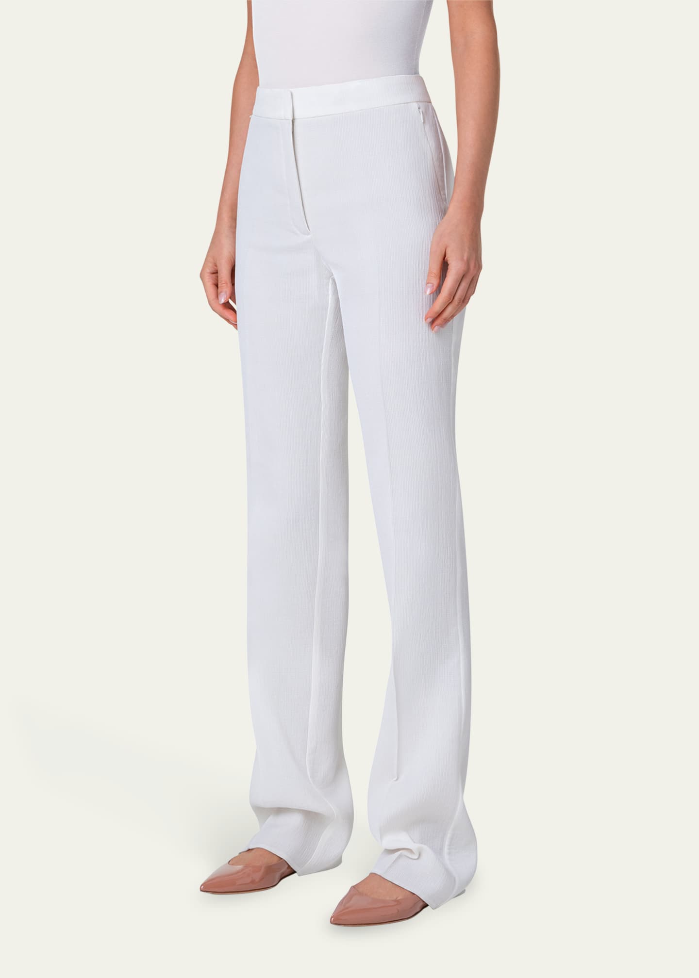 Akris Carl Structured Silk-Blend Trousers Image 4 of 5