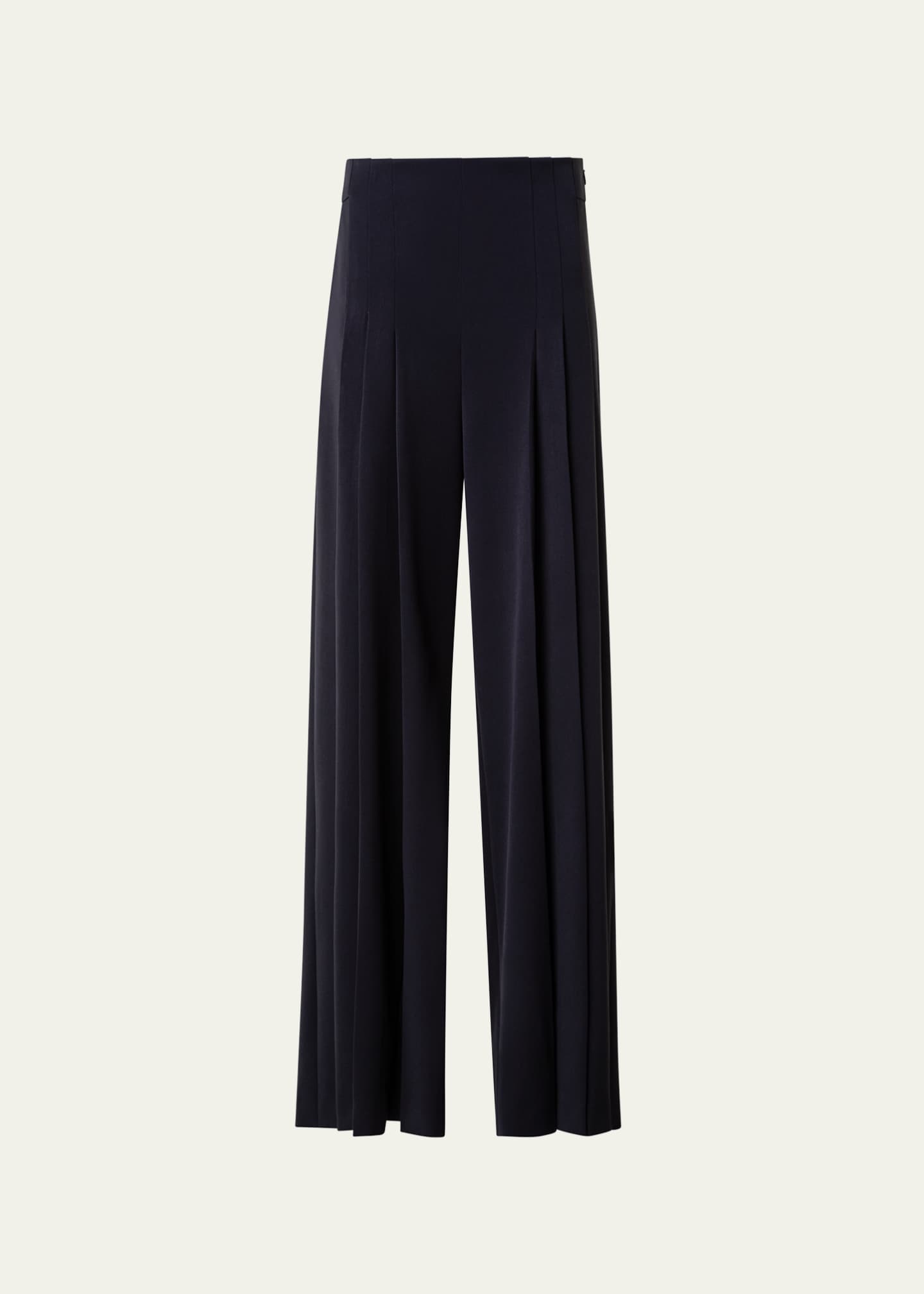 Akris Miyuki Pleated Wide-Leg Trousers Image 1 of 5