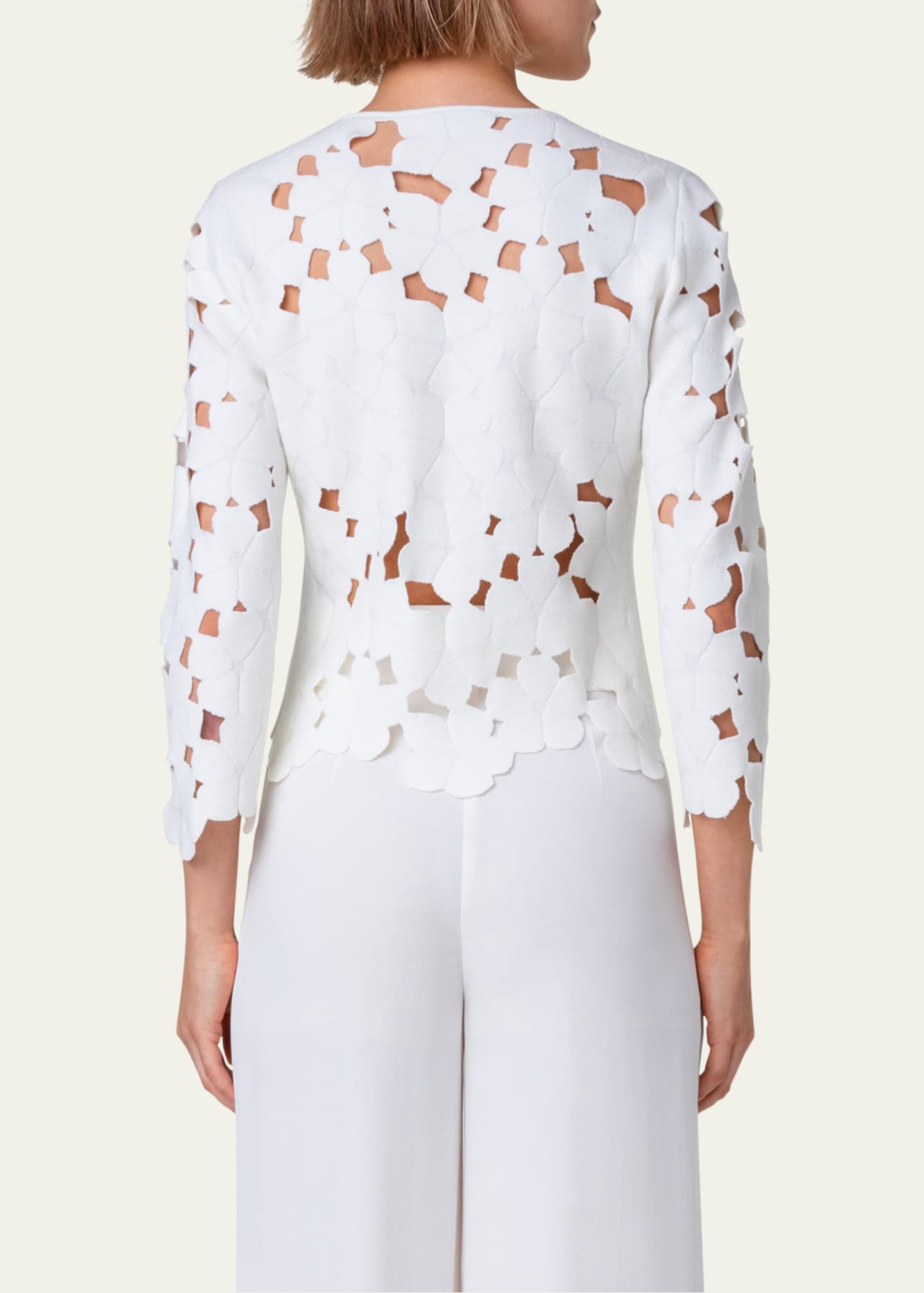 Akris Cutout Floral Jacquard Knit Pullover - Bergdorf Goodman