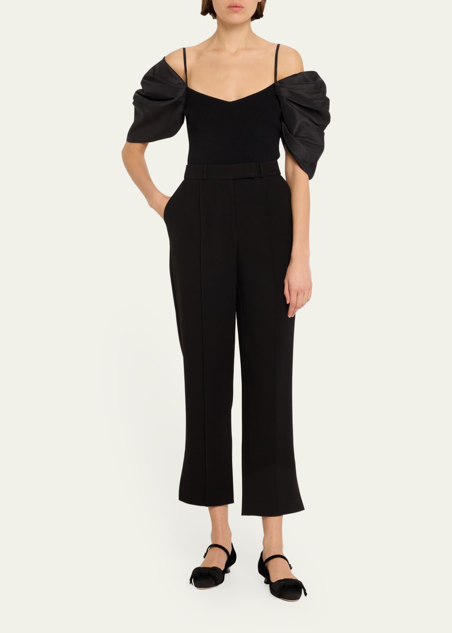 SIMKHAI Vera Straight-Leg Crop Pants Image 2 of 5
