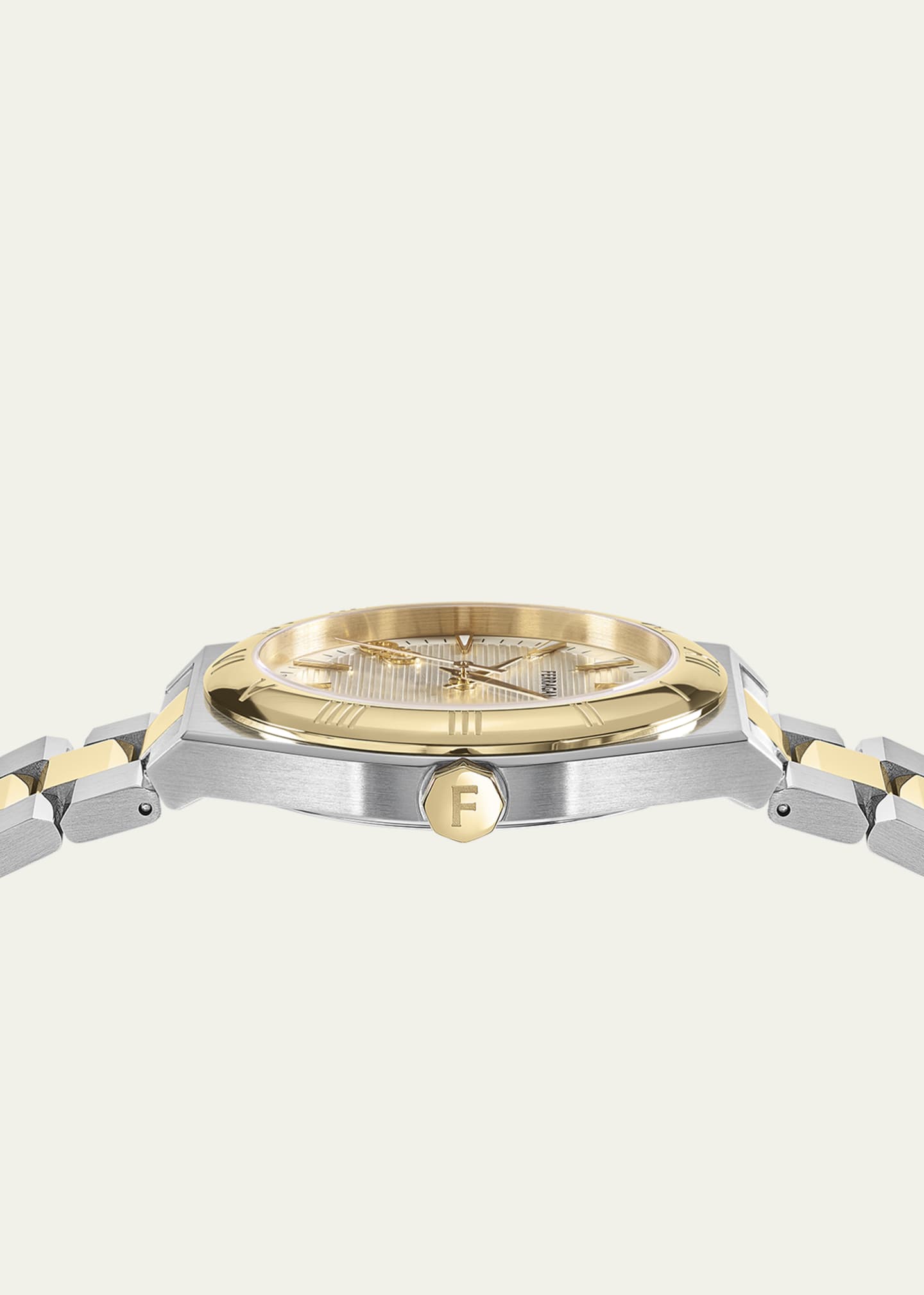 Ferragamo Men's 40mm Vega Upper East Watch with Bracelet Strap, Two Tone Image 2 of 4