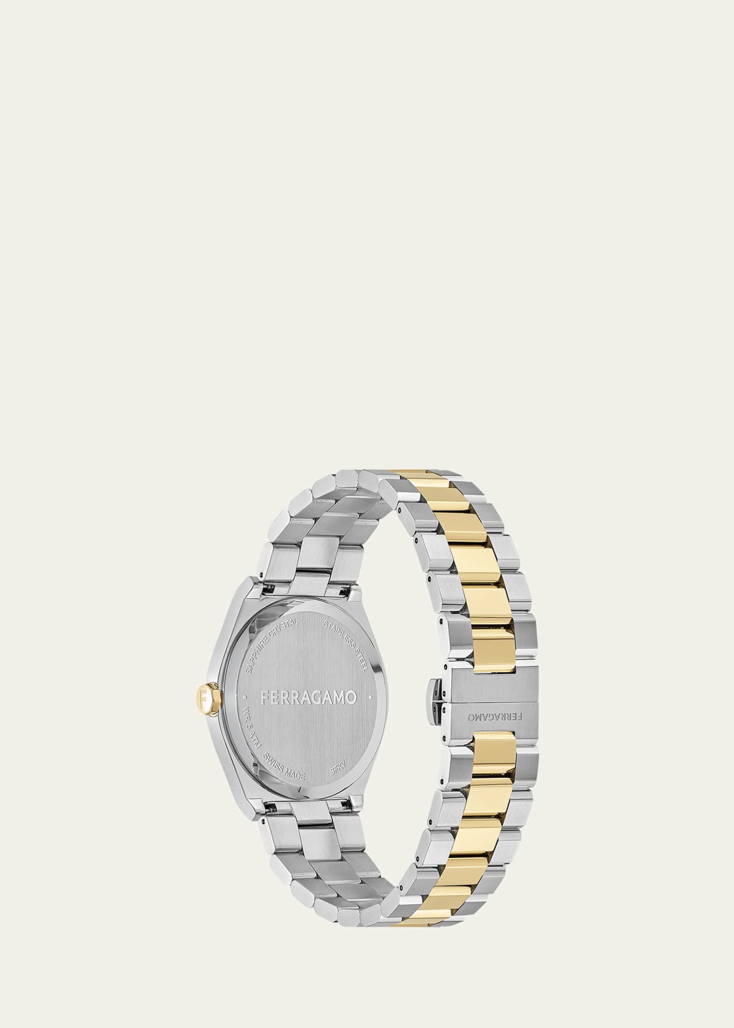 Ferragamo Men's 40mm Vega Upper East Watch with Bracelet Strap, Two Tone Image 3 of 4