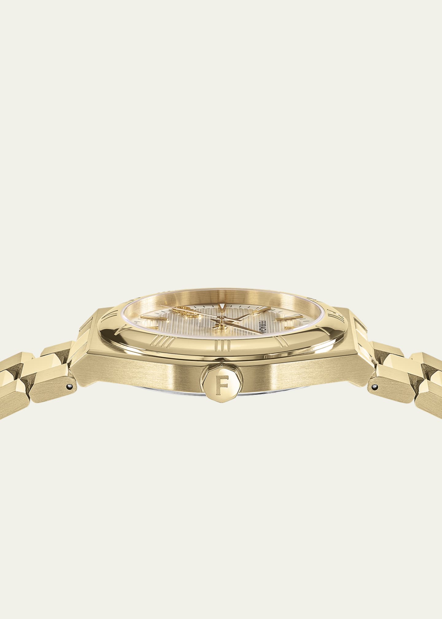 Ferragamo Men's 40mm Vega Upper East Watch with Bracelet Strap, Yellow Gold Image 2 of 4