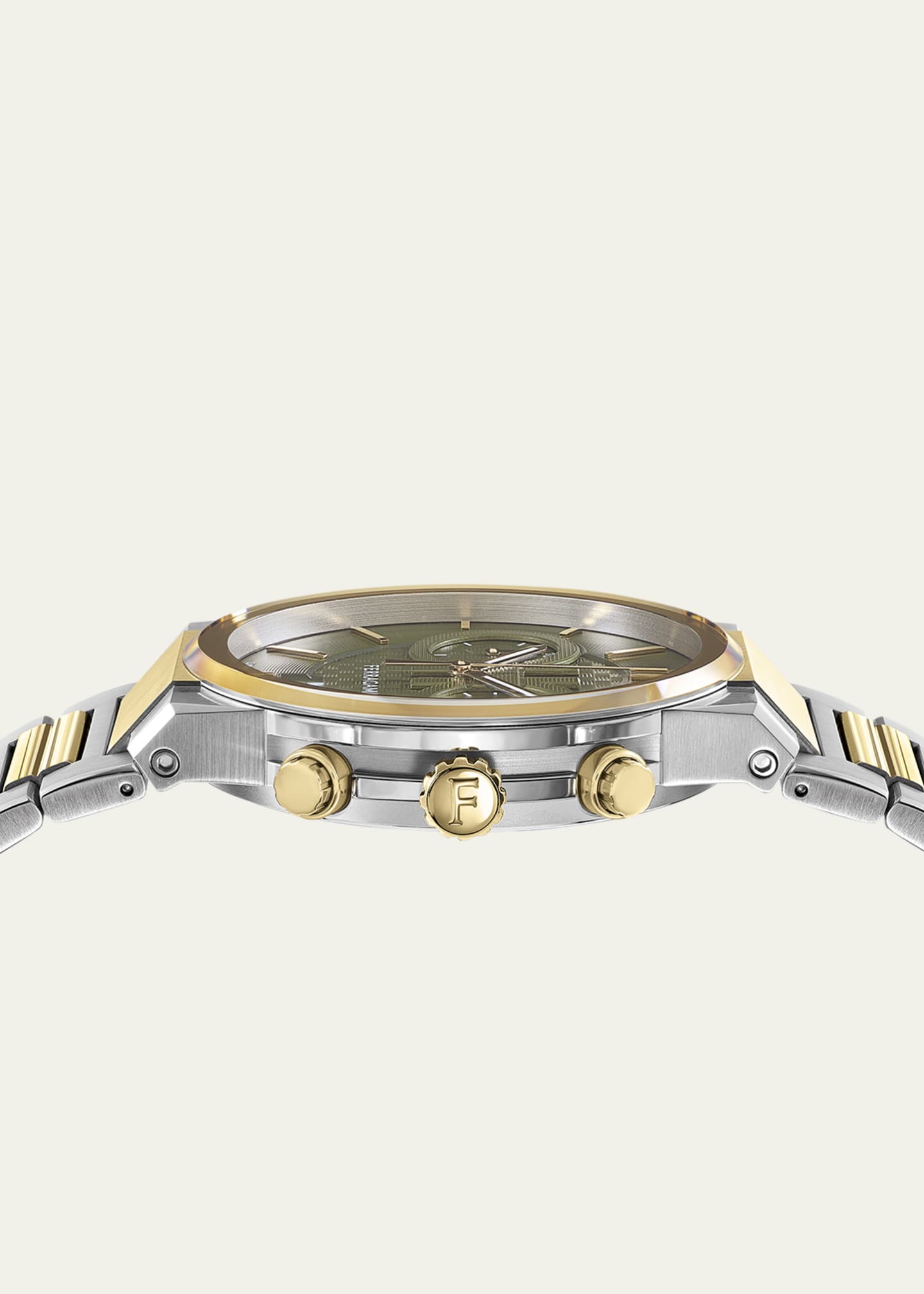 Ferragamo Men's 41mm Ferragamo Sapphire Chrono Watch with Bracelet Strap, Two Tone Image 2 of 4