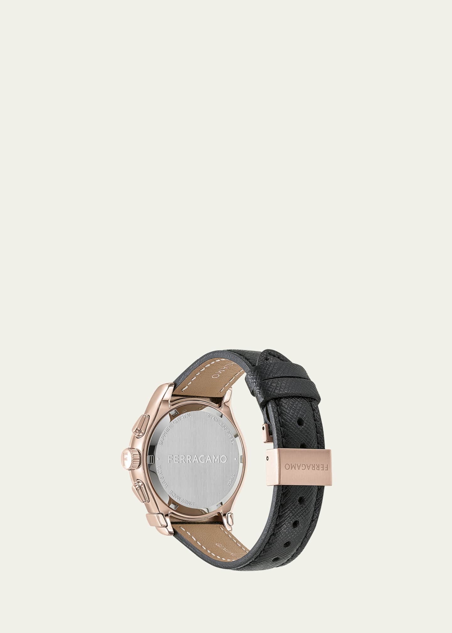 Ferragamo 38mm Ferragamo 1927 Chrono Watch with Leather Strap, Black Image 3 of 4