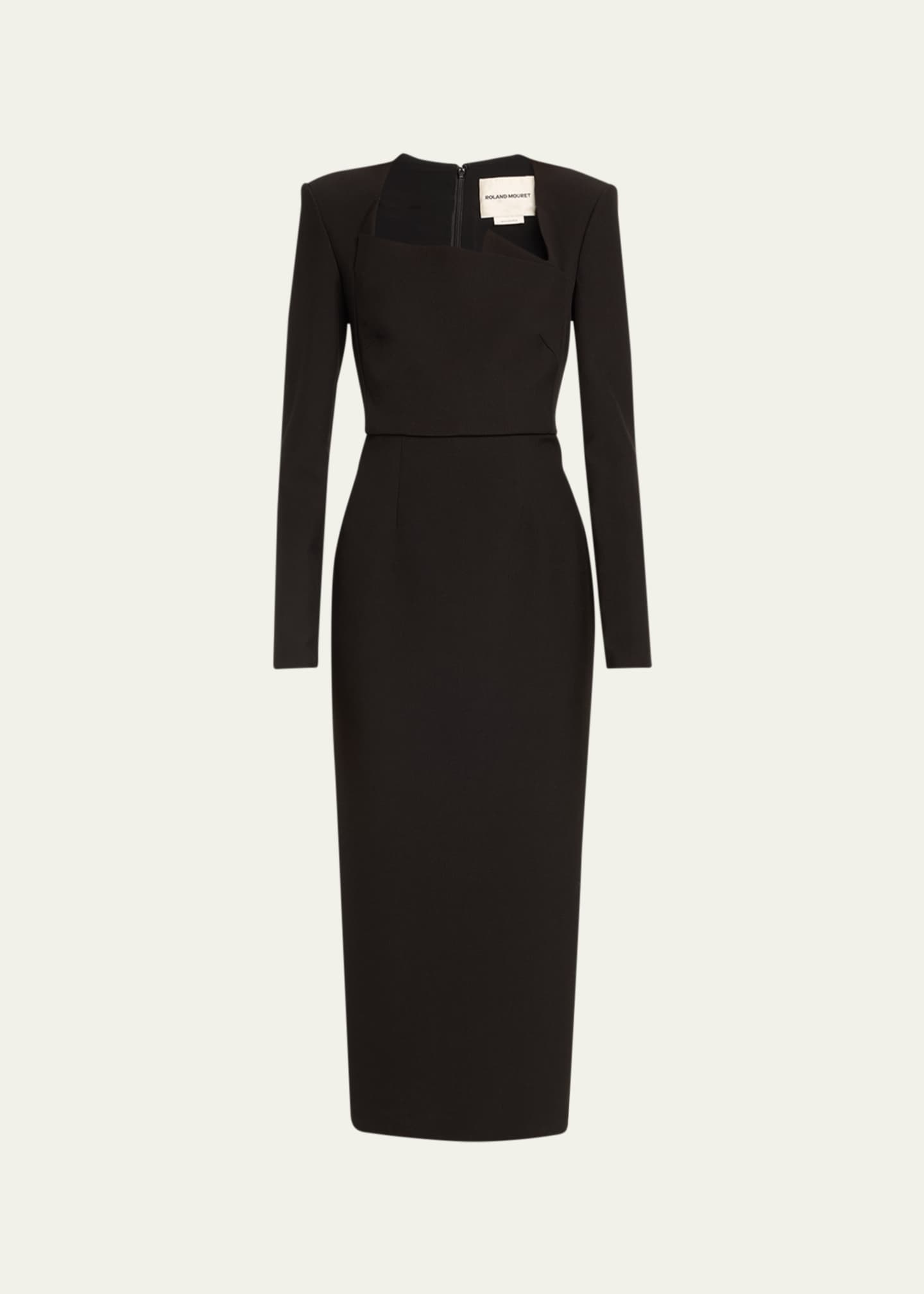 Roland Mouret Asymmetric Crepe Midi Dress - Bergdorf Goodman