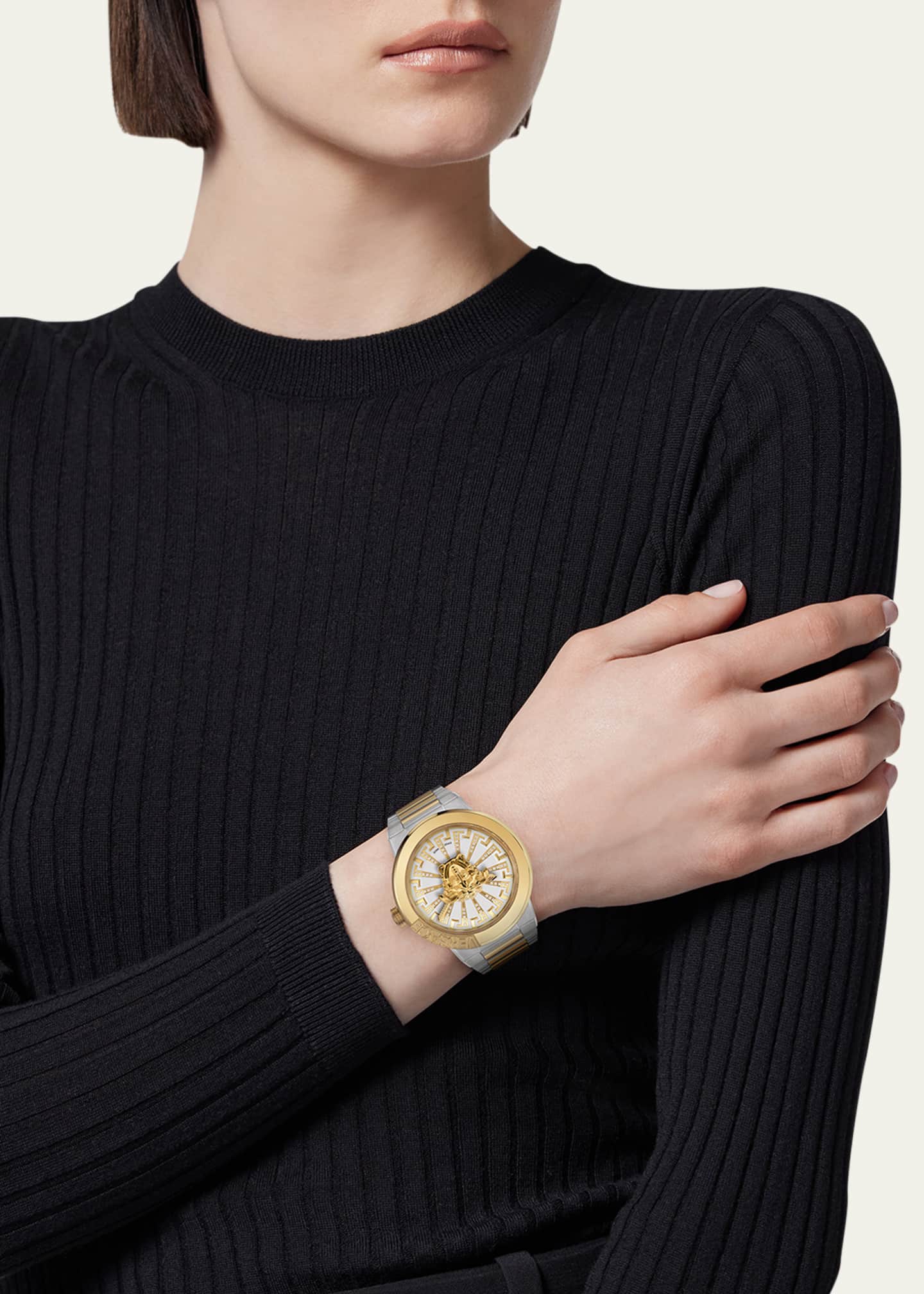 Versace 38mm Medusa Infinite Watch with Bracelet Strap, Two Tone Image 2 of 5