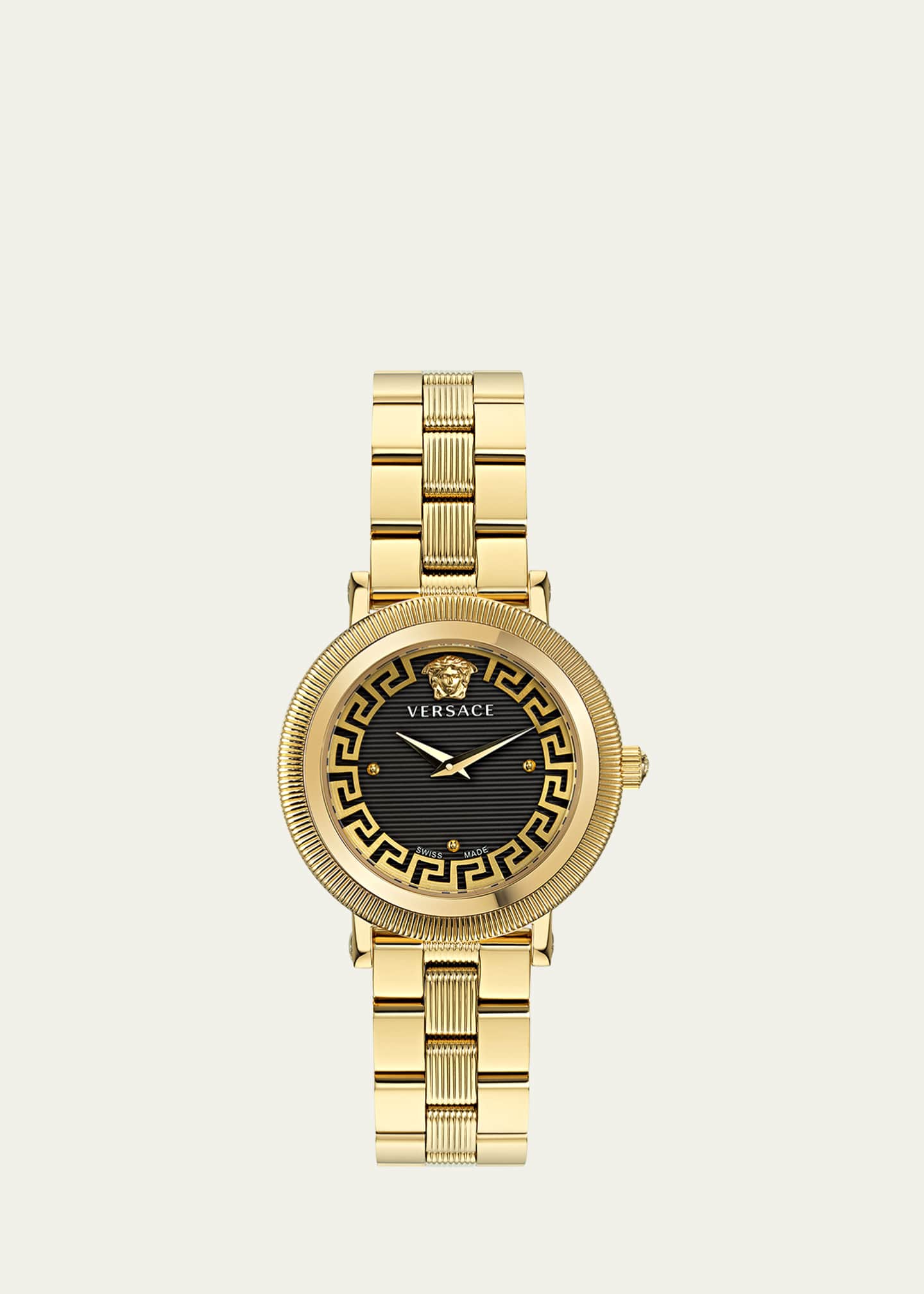 Versace 35mm Greca Flourish Watch with Bracelet Strap, Gold Plated Image 1 of 5