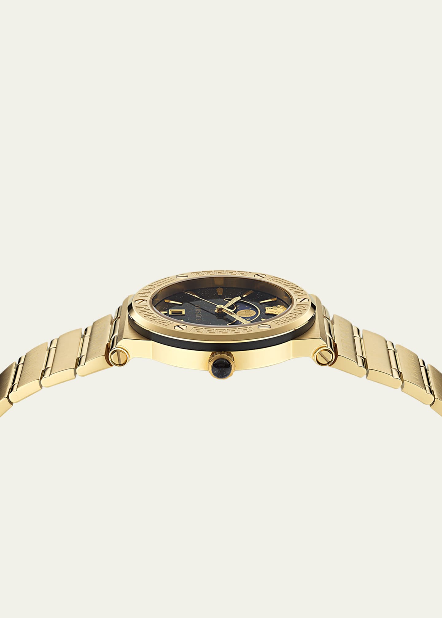 Versace 38mm Greca Logo Watch with Bracelet Strap, Gold Plated Image 3 of 5