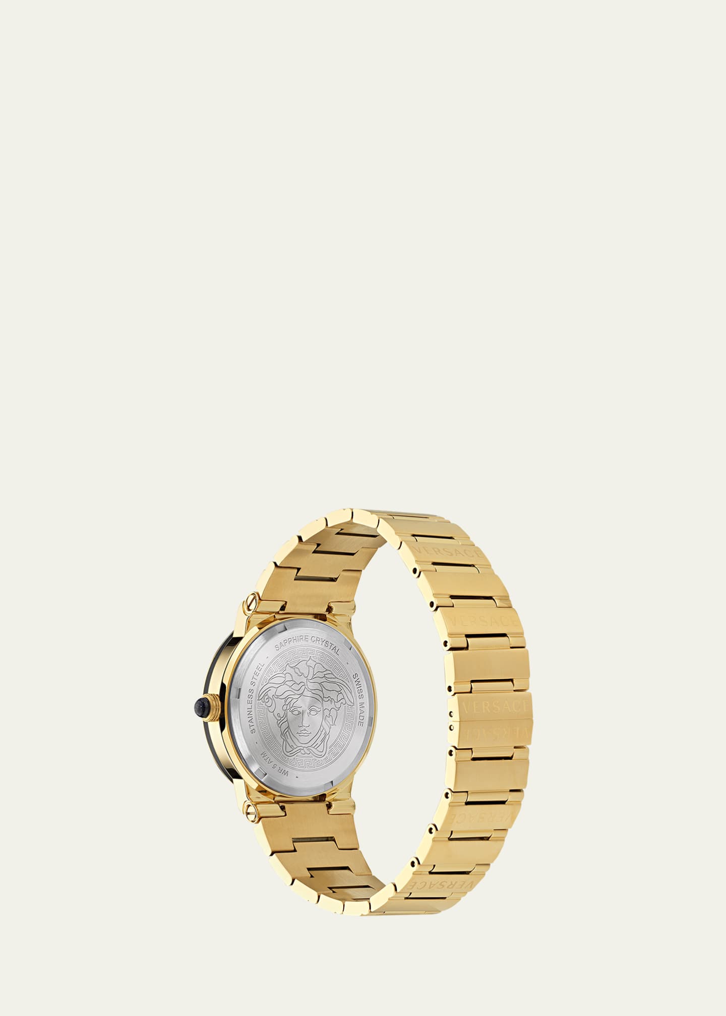 Versace 38mm Greca Logo Watch with Bracelet Strap, Gold Plated Image 4 of 5