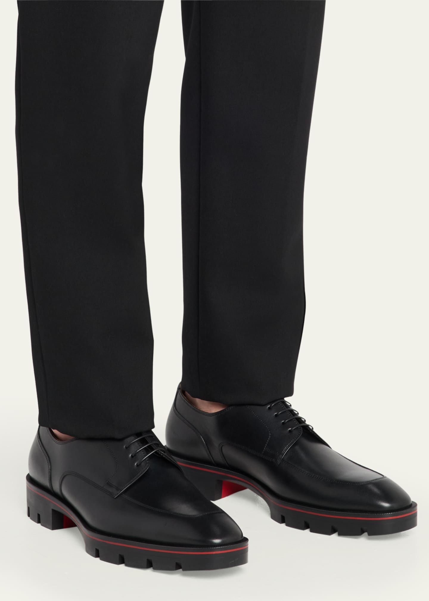 Christian Louboutin Men's Davisol Leather Derby Shoes Image 2 of 5