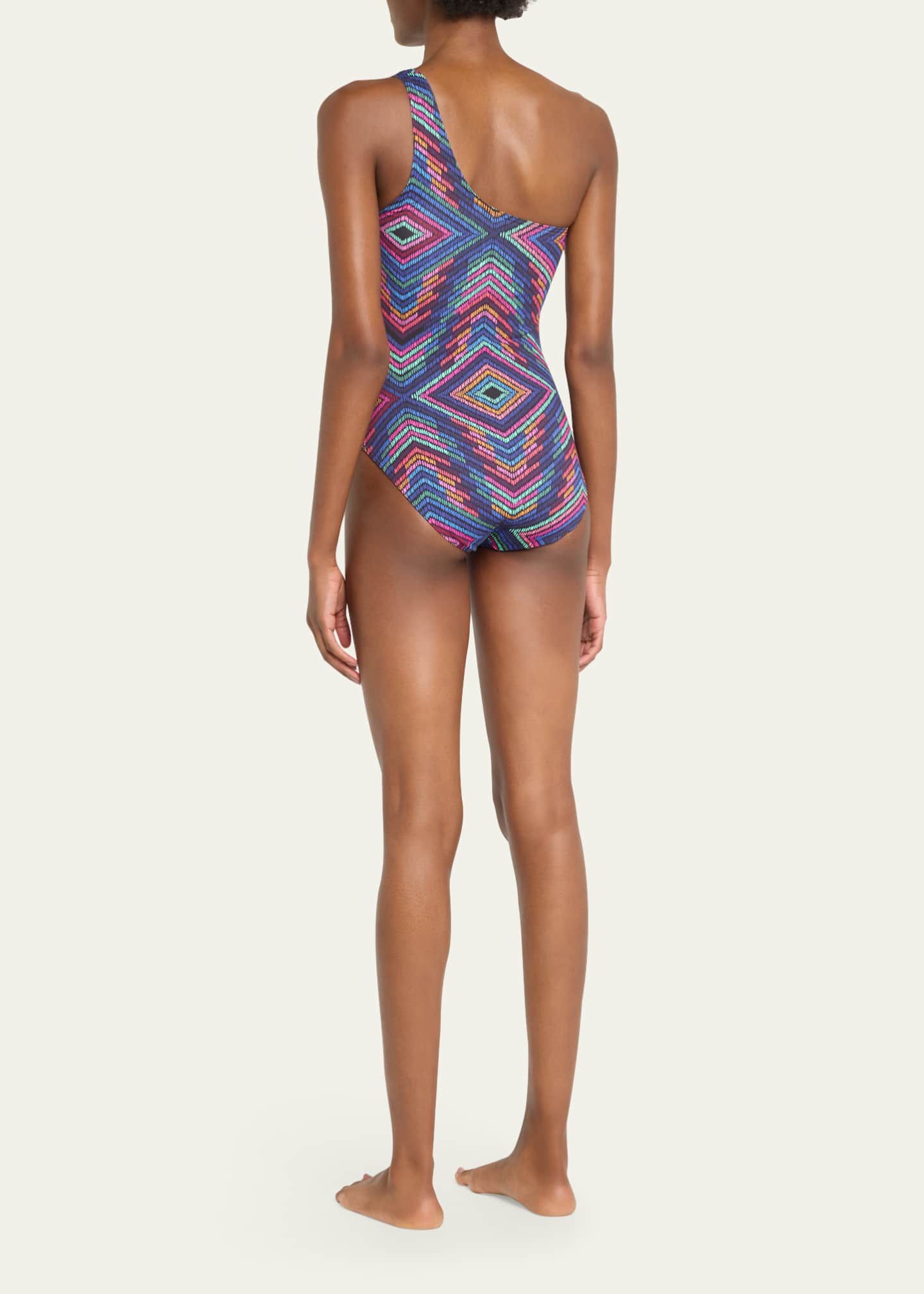 Eres Printed Asymmetric One-Piece Swimsuit Image 3 of 4