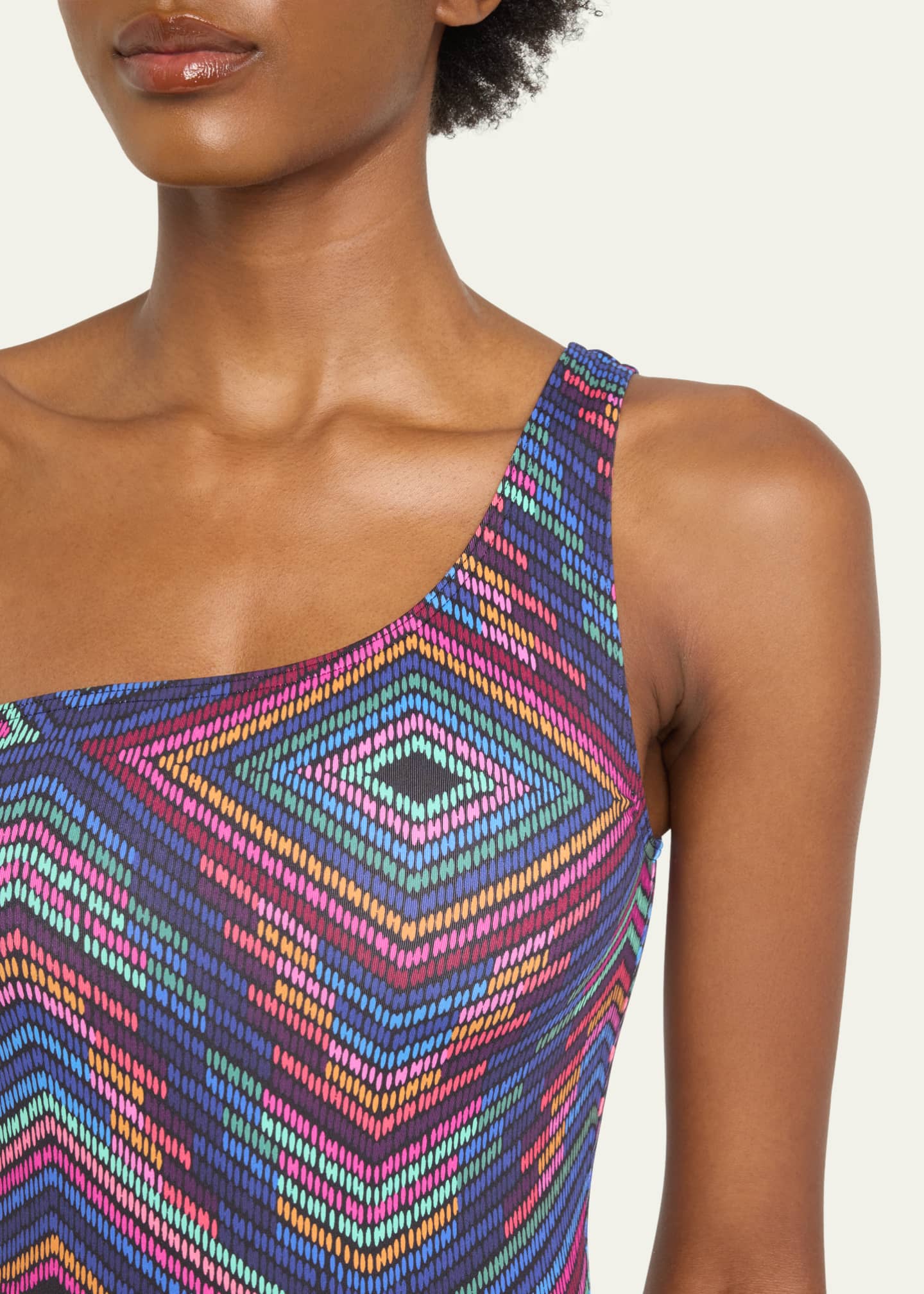 Eres Printed Asymmetric One-Piece Swimsuit Image 4 of 4