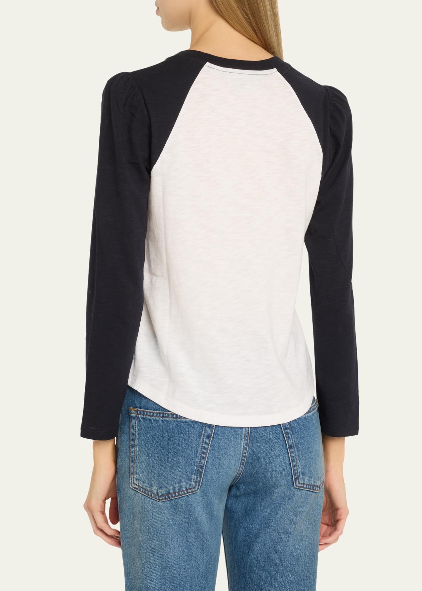 Veronica Beard Mason Long-Sleeve Baseball Tee - Bergdorf Goodman