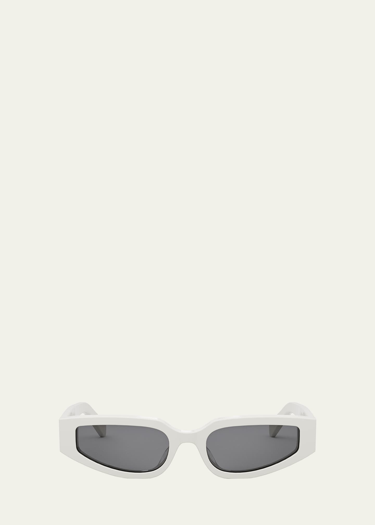 Celine Triomphe Sleek White Acetate Cat Eye Sunglasses Bergdorf