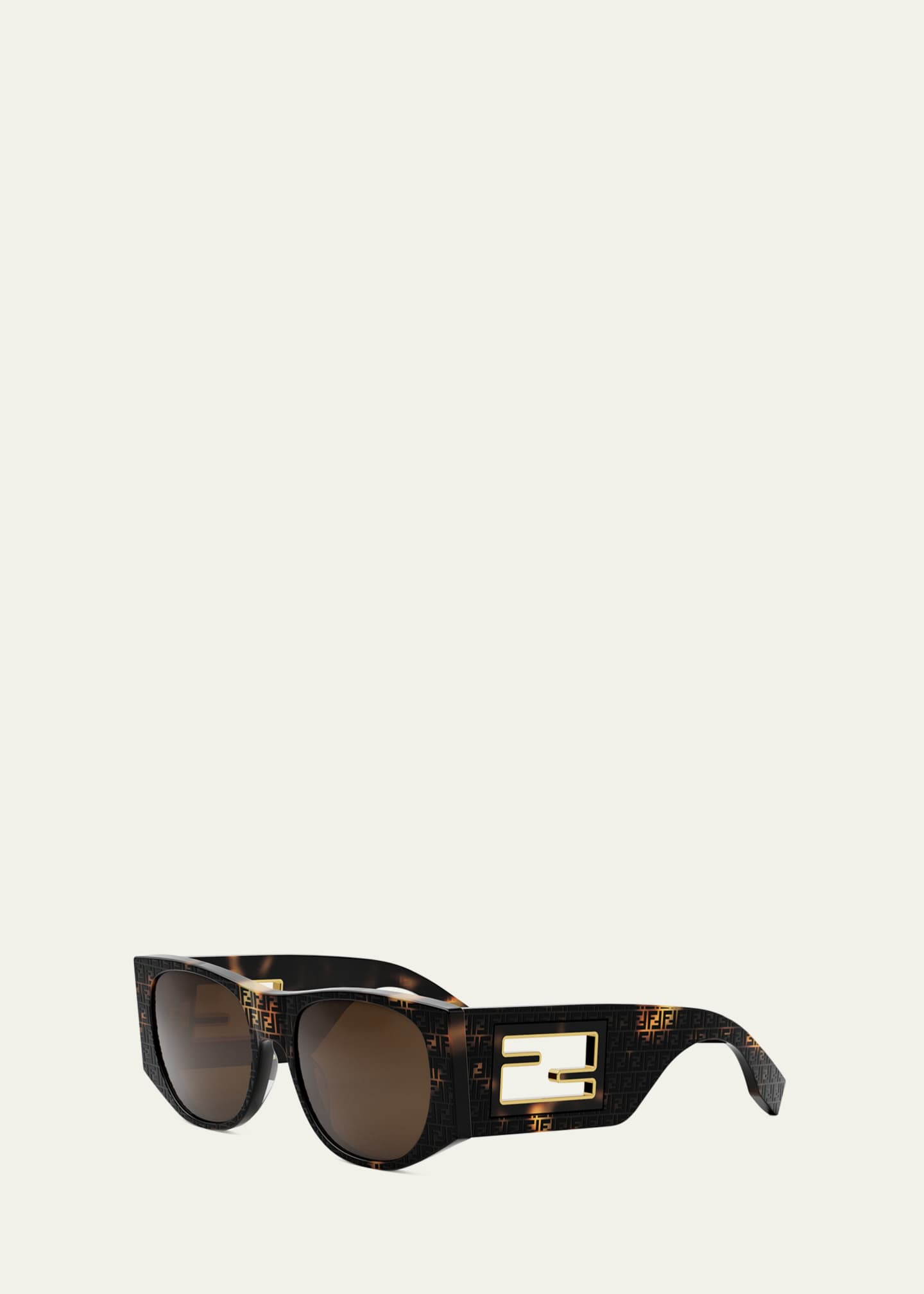 Fendi Baguette Logo Acetate Oval Sunglasses Image 2 of 3