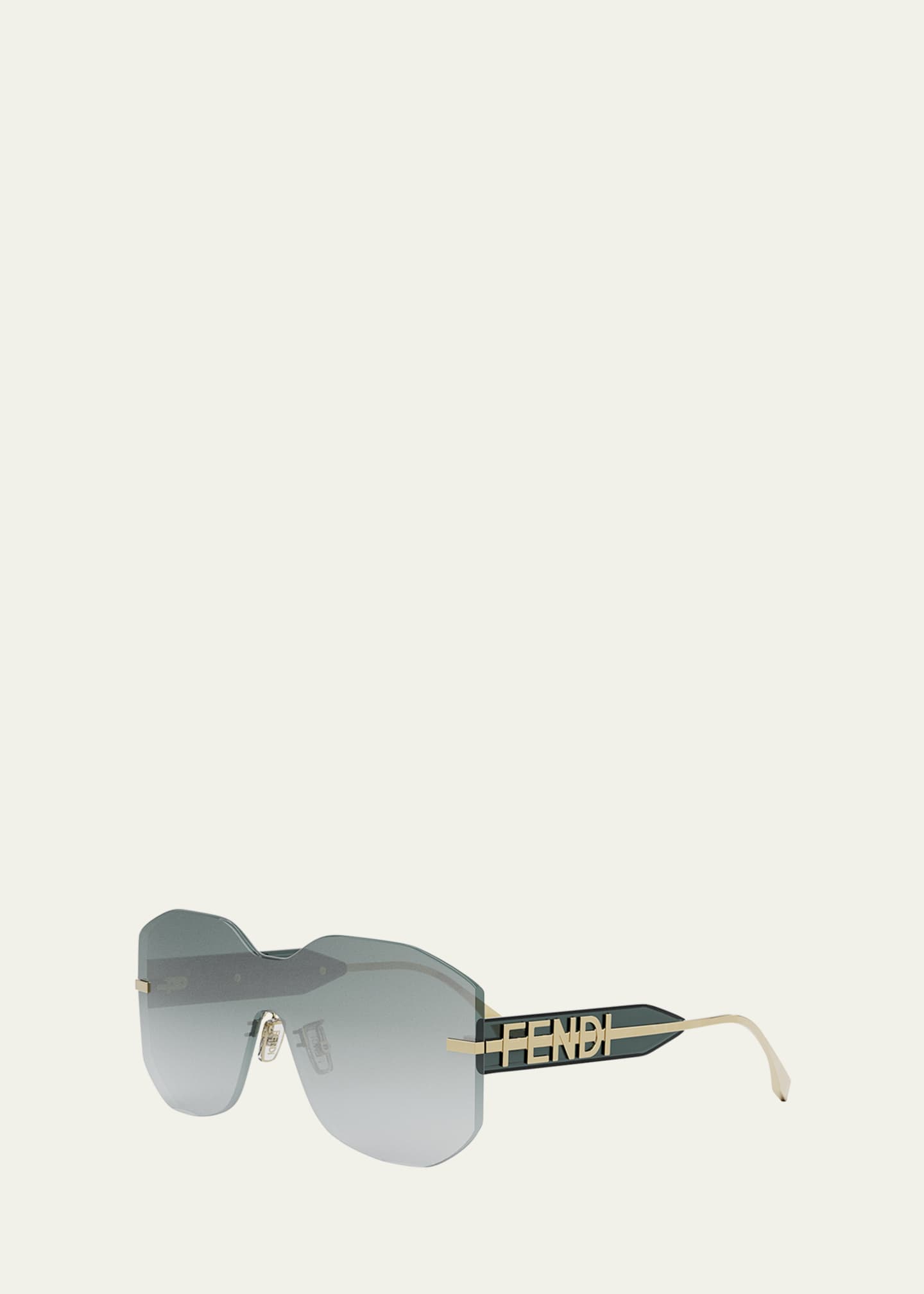 Gucci geometric metal top shield sunglasses