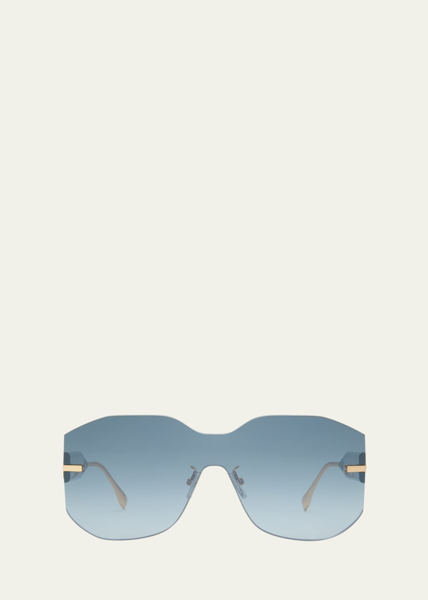 Fendi Fendigraphy Rimless Geometric Nylon Metal Shield