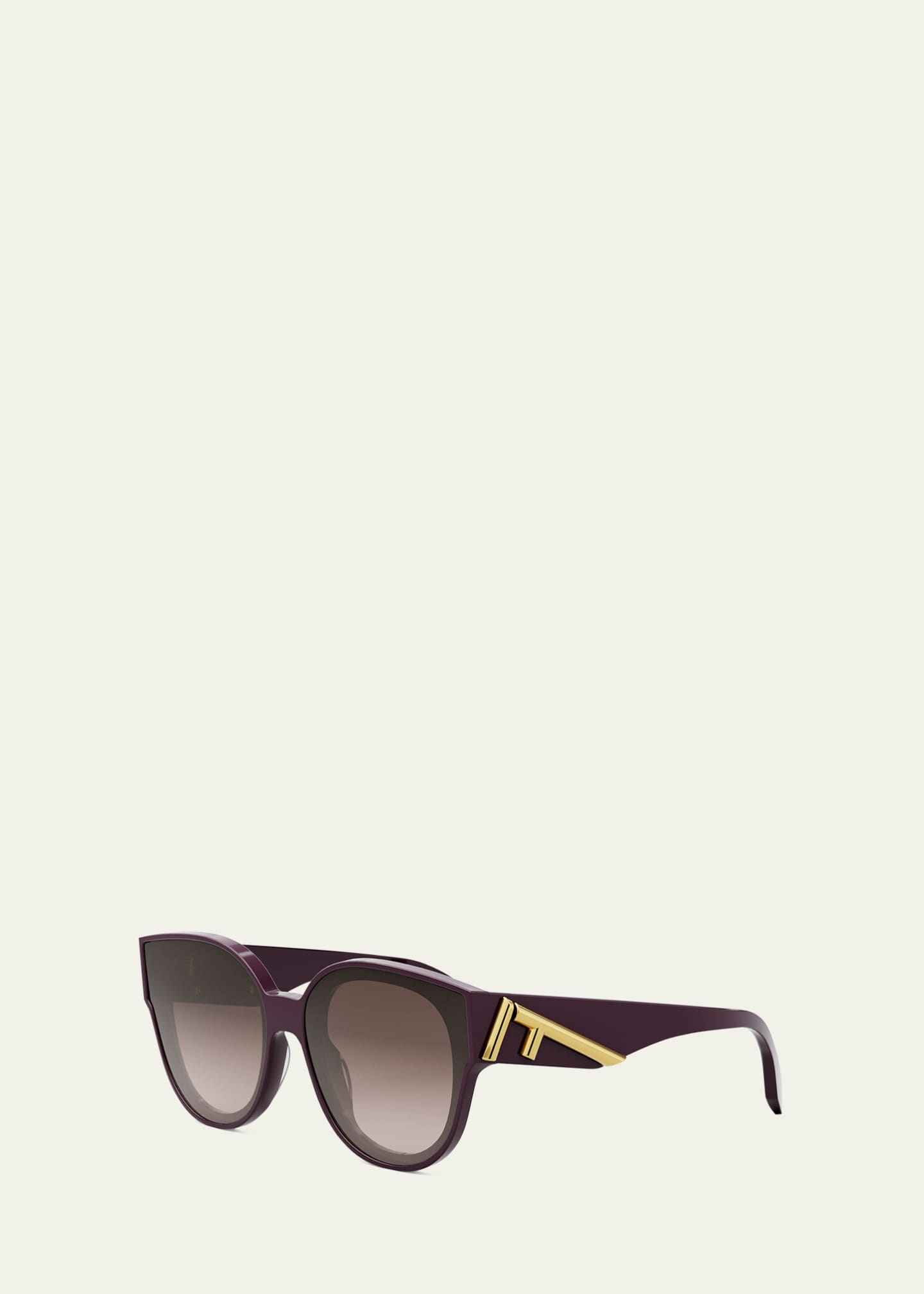 Fendi F-Monogram Acetate Round Sunglasses