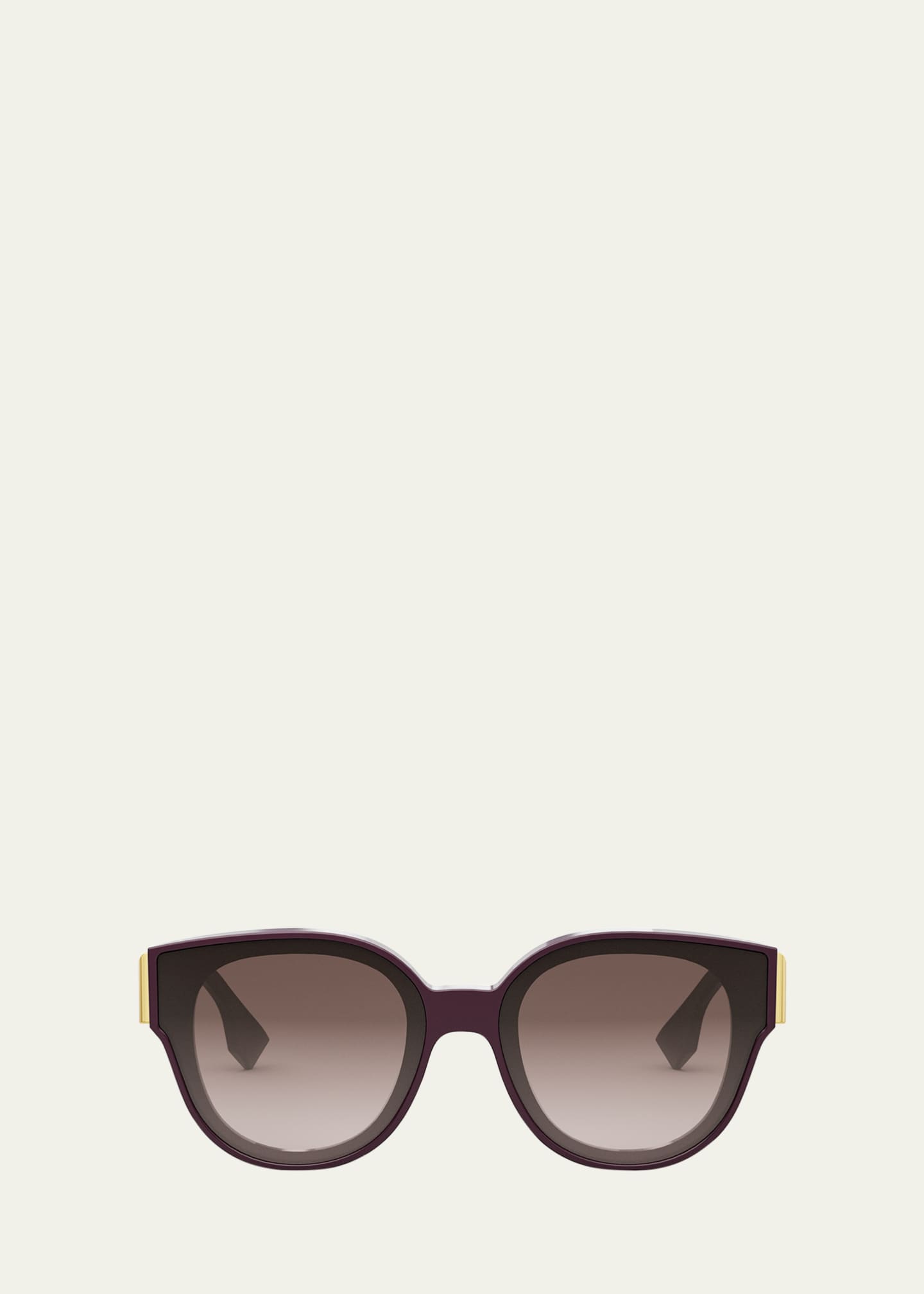 Fendi F-Monogram Acetate Round Sunglasses