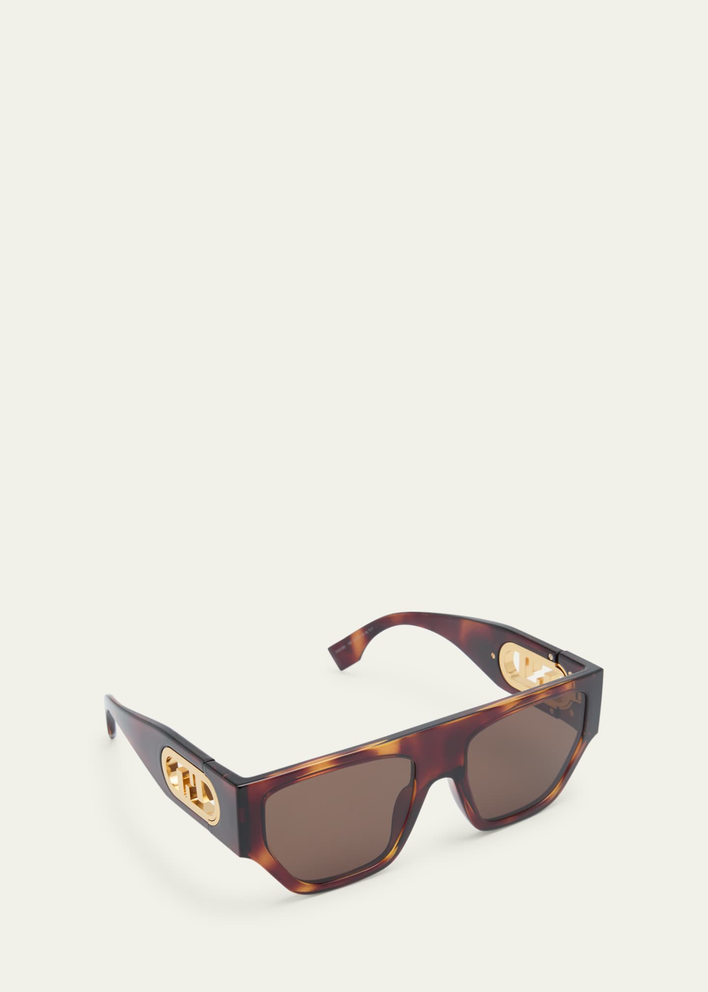 Fendi O Lock Flat Top Nylon Square Sunglasses Bergdorf Goodman