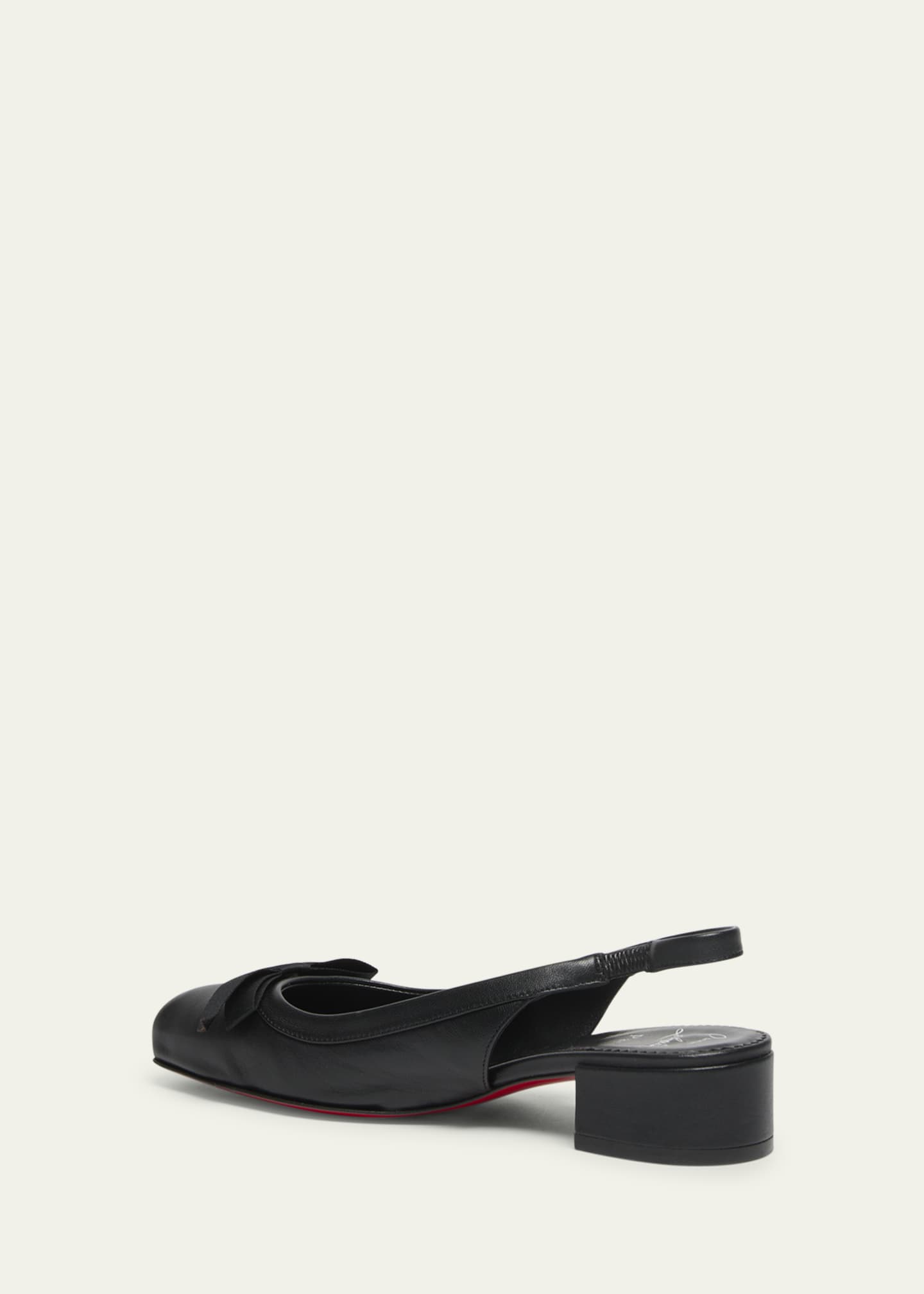 Christian Louboutin Napa Ballerina Red Sole Slingback Pumps Image 4 of 6