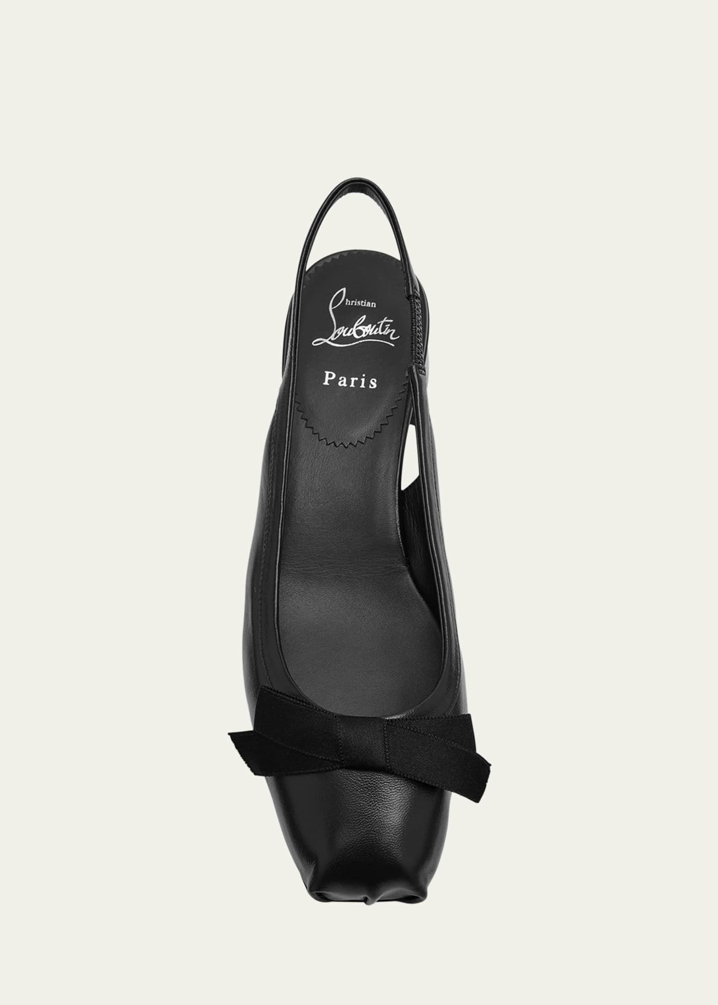 Christian Louboutin Napa Ballerina Red Sole Slingback Pumps Image 6 of 6