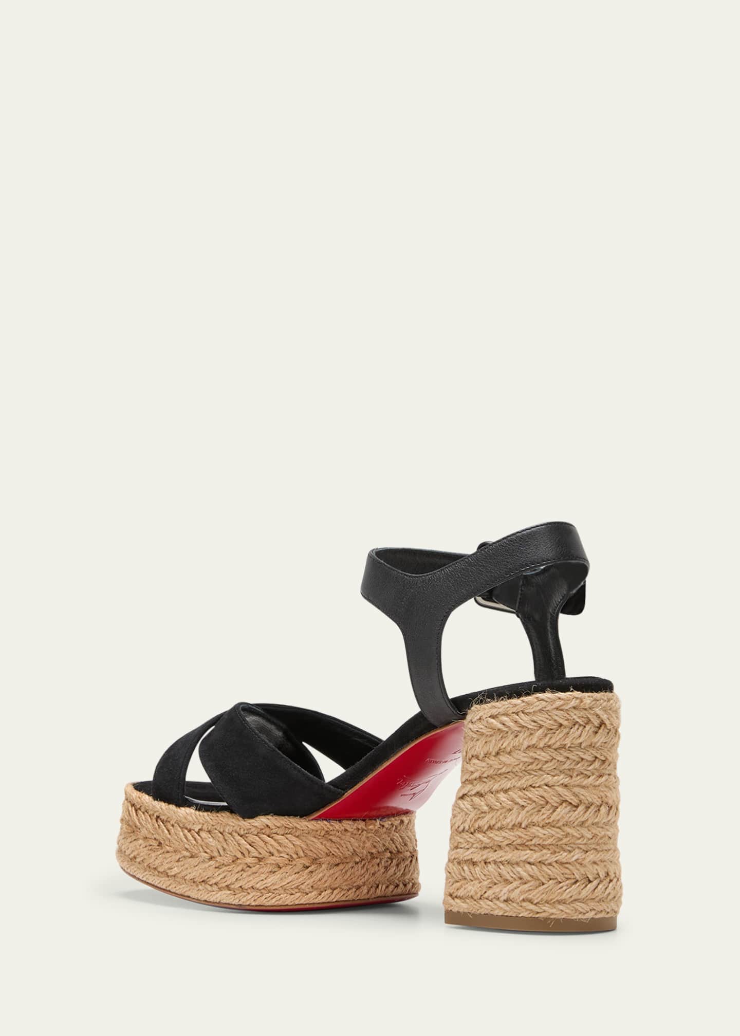 Christian Louboutin Calakala Crisscross Red Sole Espadrille Sandals Image 4 of 5