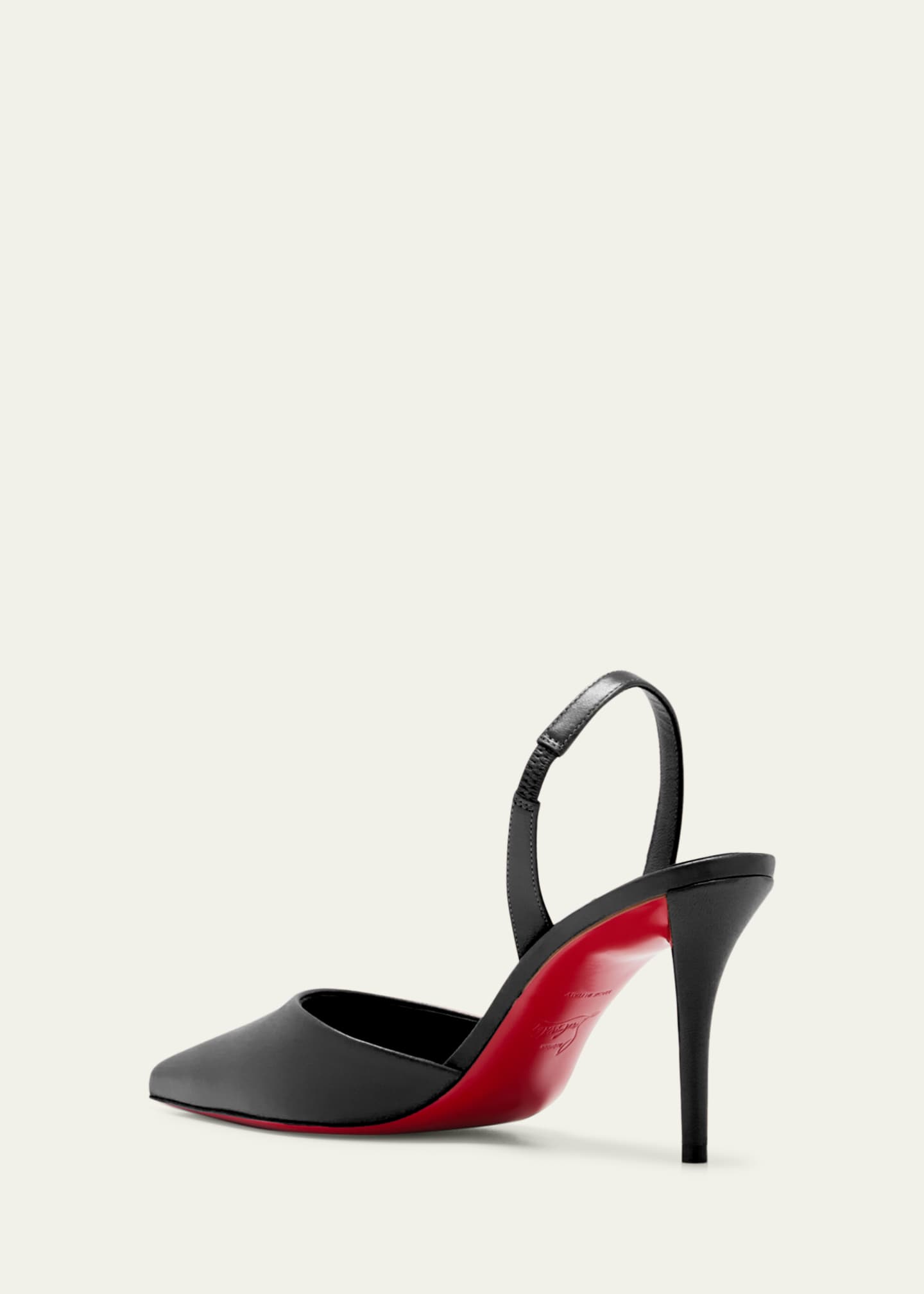 Christian Louboutin Apostropha Leather Slingback Red Sole Pumps Image 4 of 5