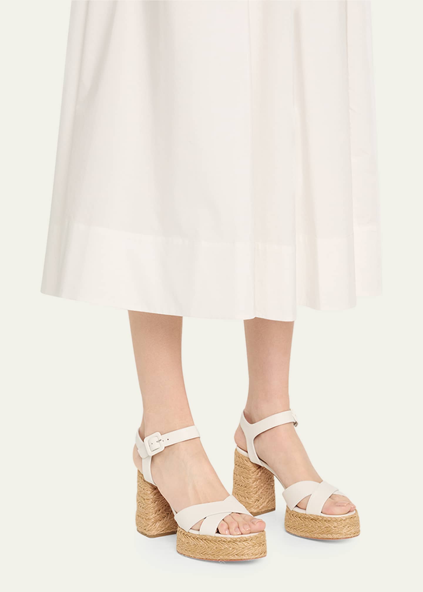 Christian Louboutin 70mm Calakala Leather Crisscross Espadrille