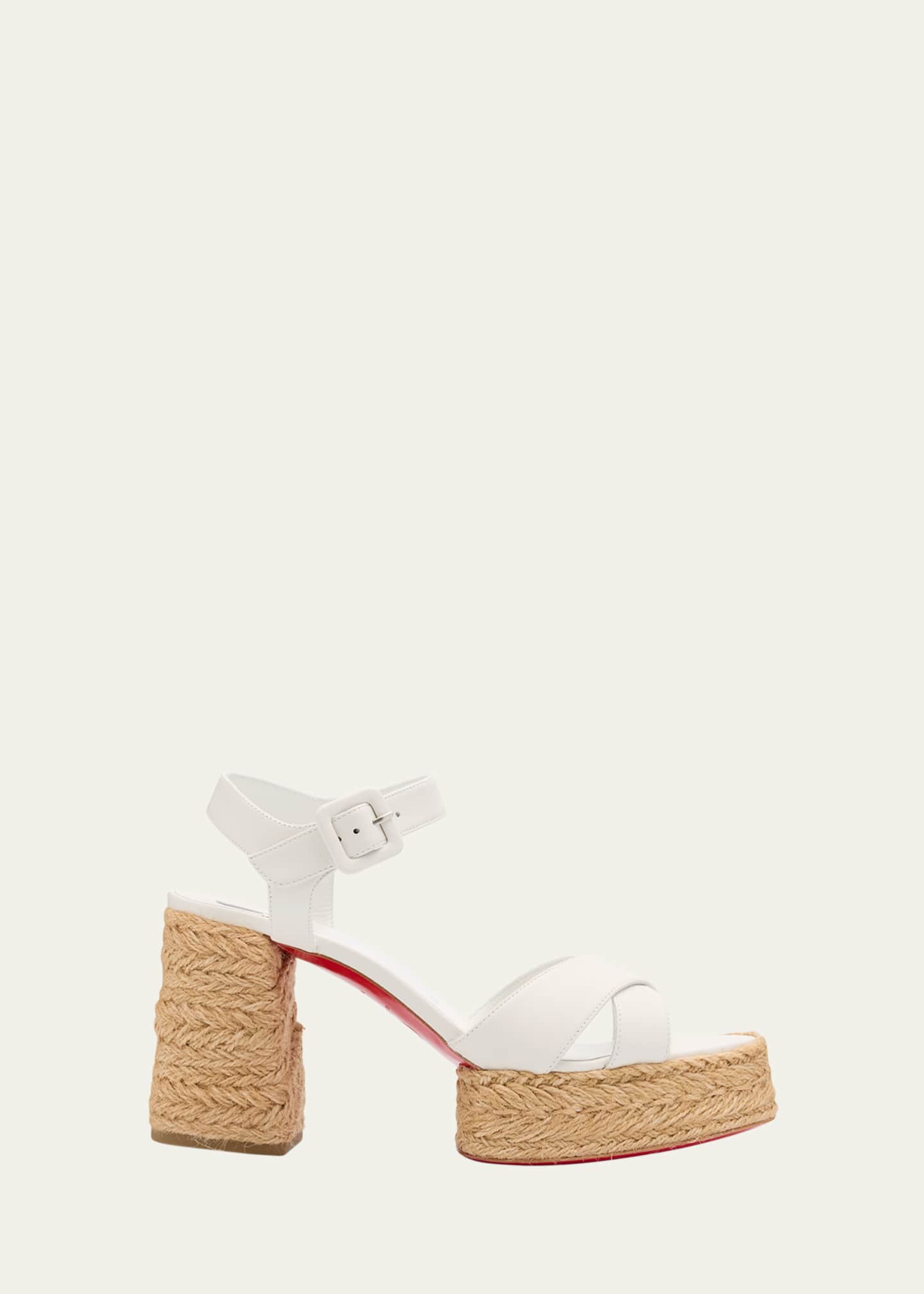 Christian Louboutin 70mm Calakala Leather Crisscross Espadrille