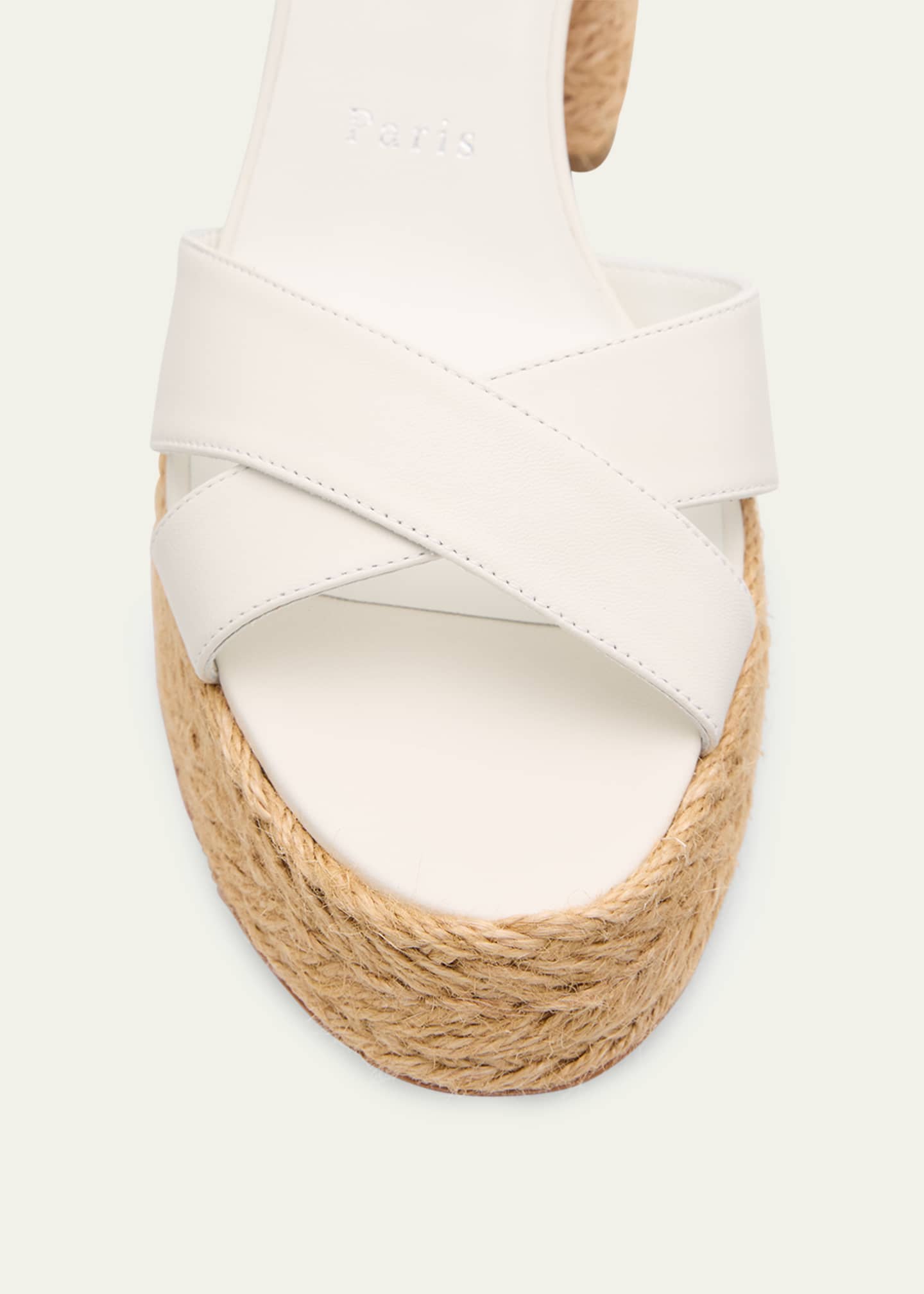 Christian Louboutin 70mm Calakala Leather Crisscross Espadrille