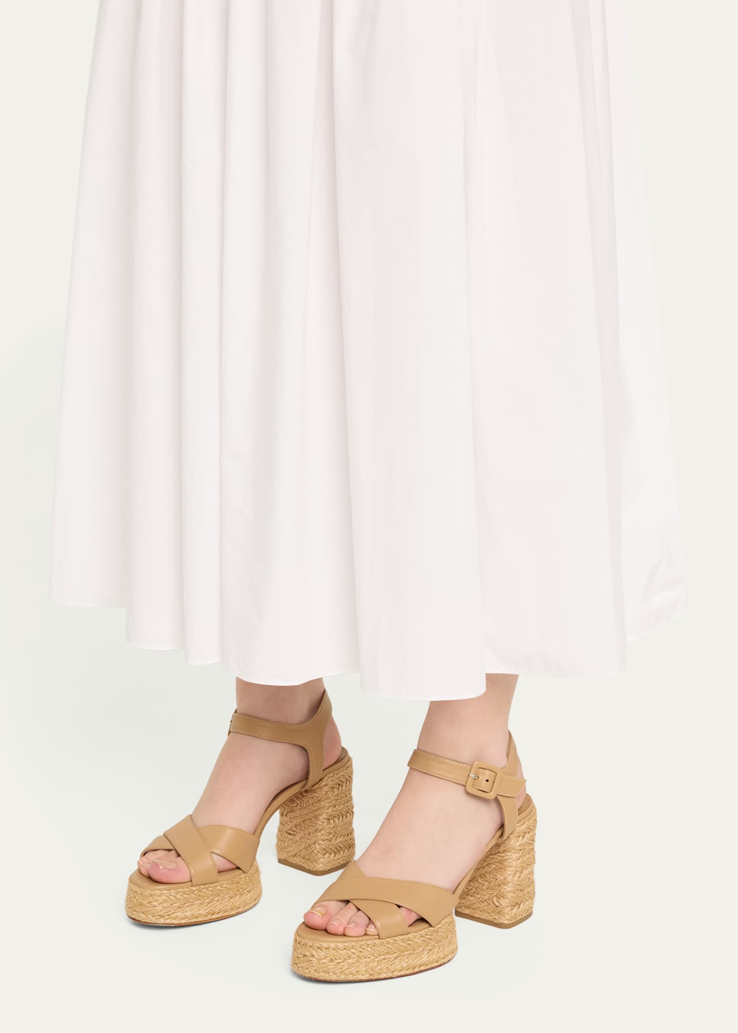 Christian Louboutin Calakala Leather Crisscross Red Sole Espadrille Sandals Image 2 of 7
