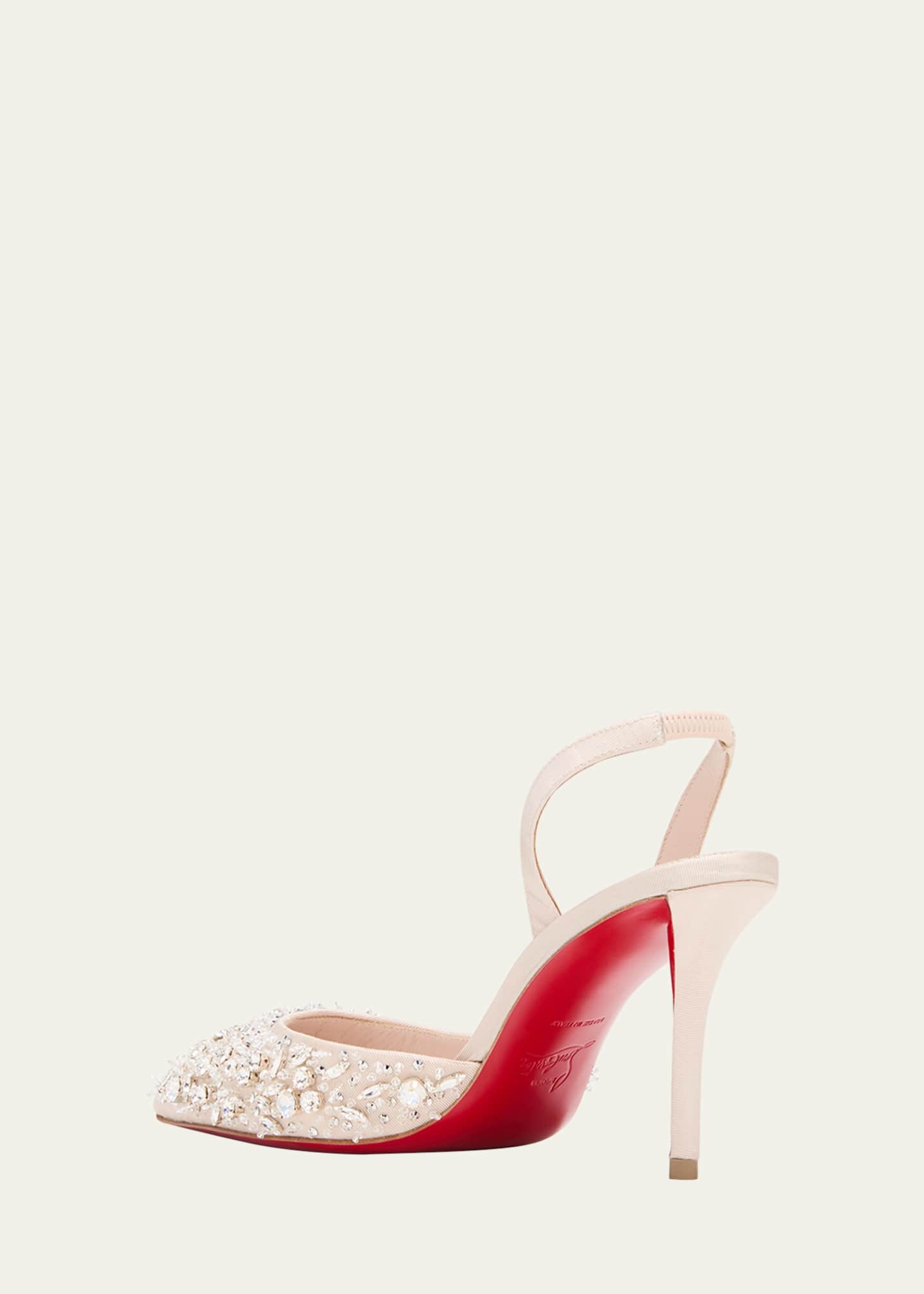 Christian Louboutin Queenissima Embellished Red Sole Slingback Pumps Image 4 of 5