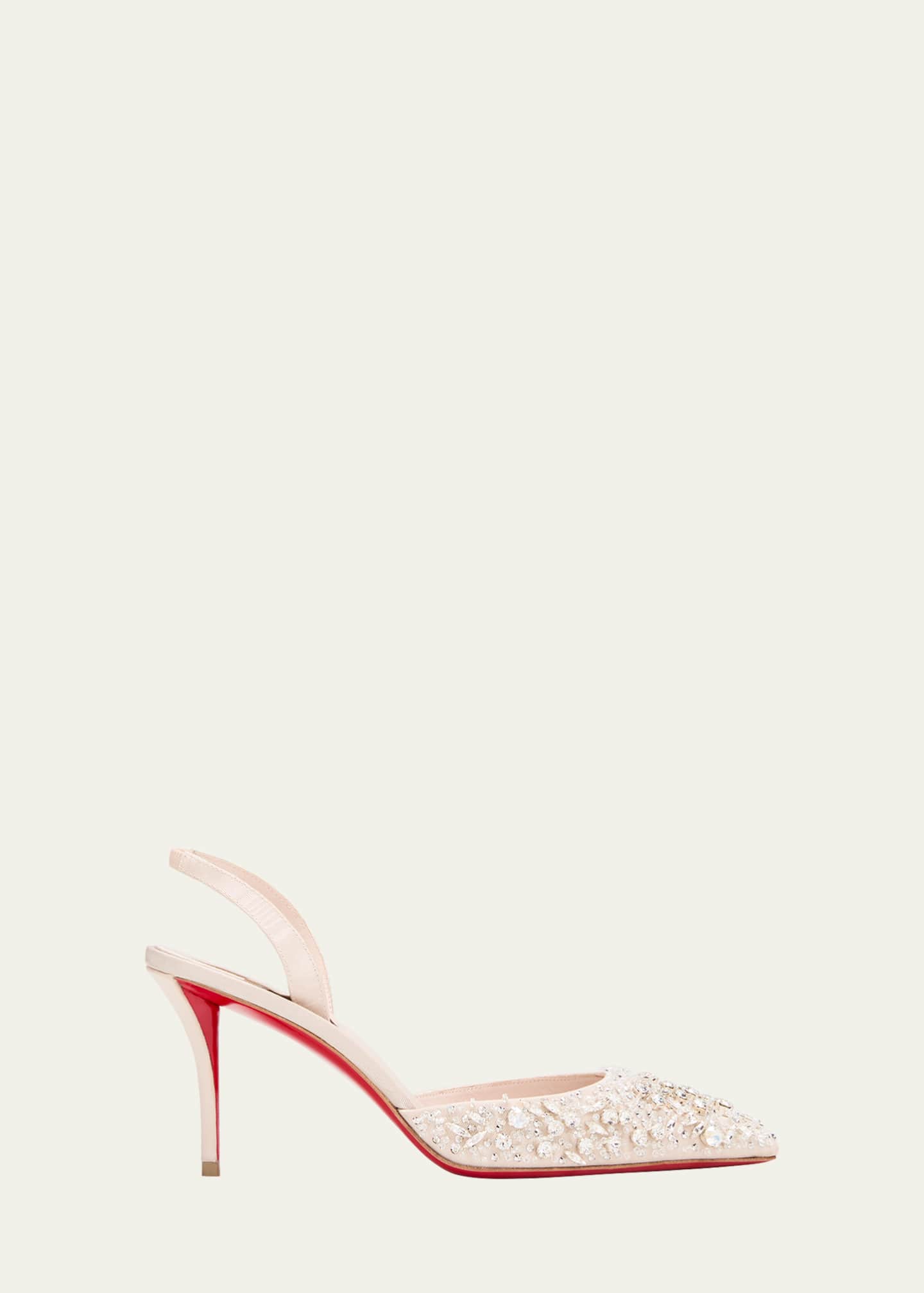Christian Louboutin Queenissima Embellished Red Sole Slingback Pumps Image 1 of 5