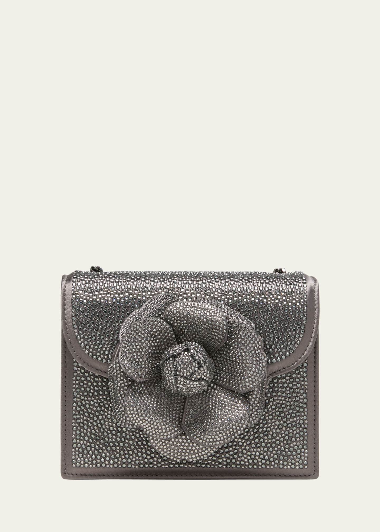 Oscar de la Renta Tro Mini Crystal Satin Shoulder Bag Bergdorf