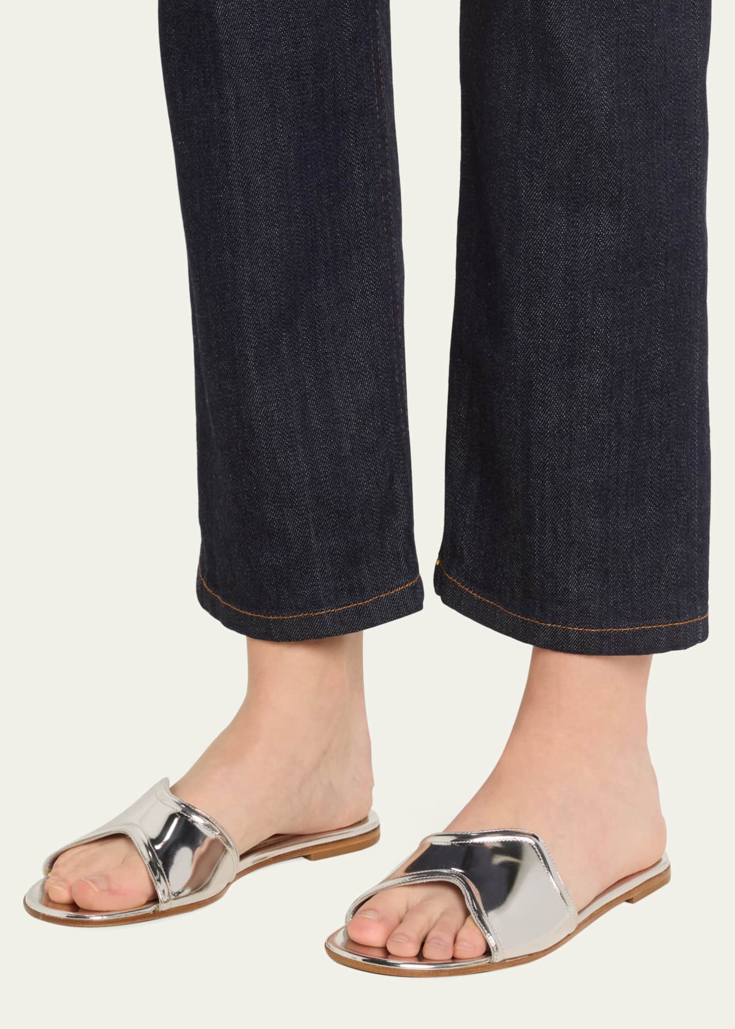 【送料&関税込】Gianvito Rossi Lucrezia Sandals Silver Lucrezia 105 mirrored-leather sandals | GIANVITO