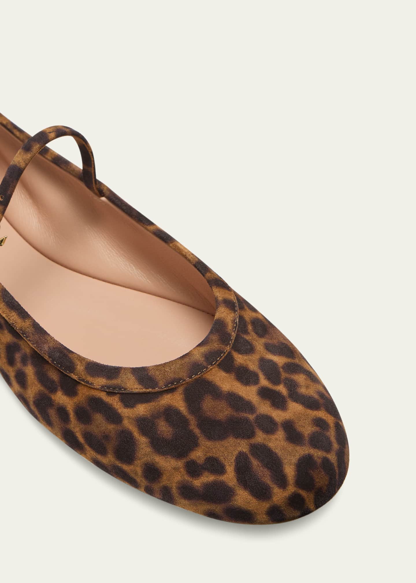 Gianvito Rossi Leopard Mary Jane Ballerina Flats
