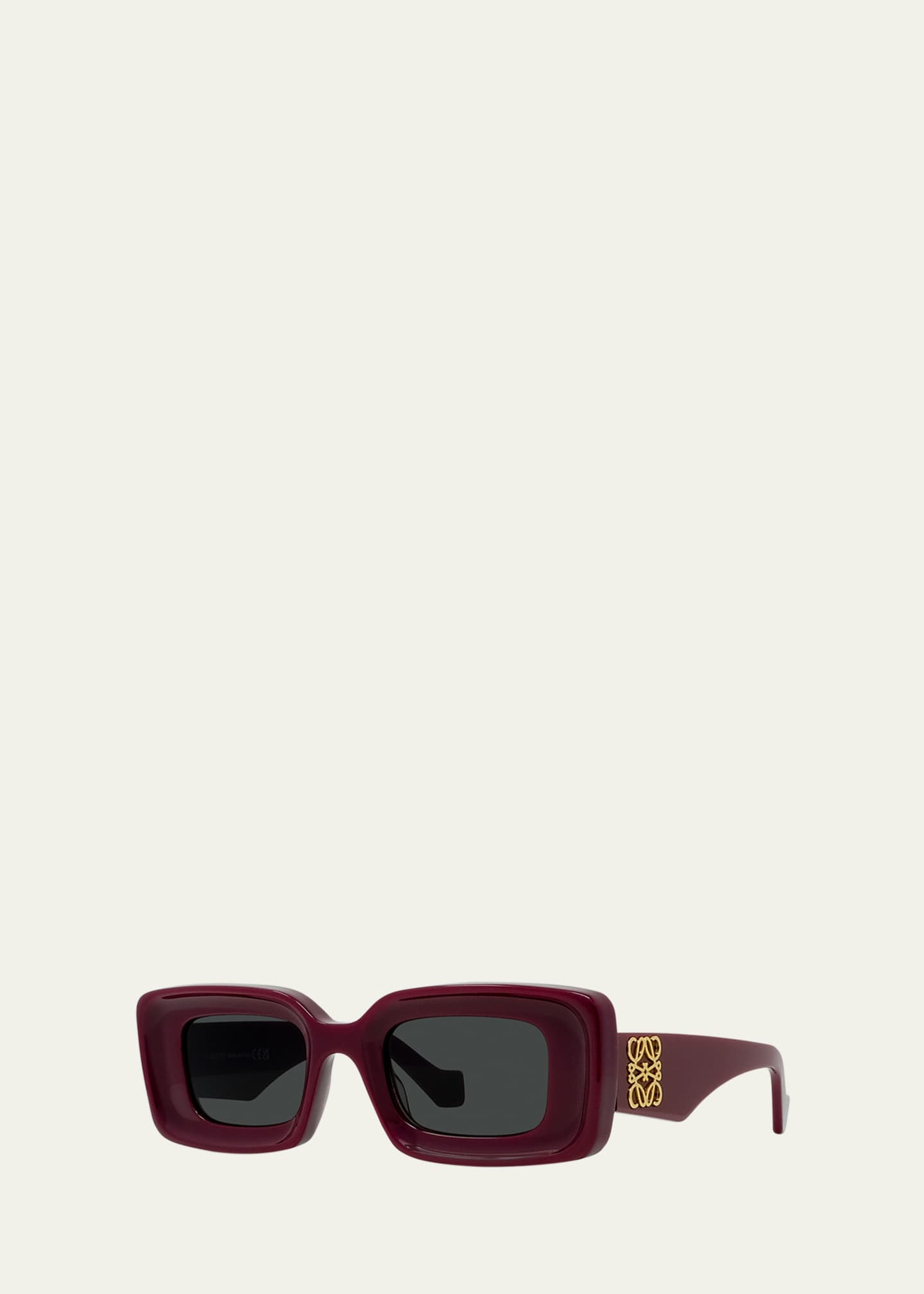Loewe Anagram Beveled Acetate Rectangle Sunglasses - Bergdorf Goodman
