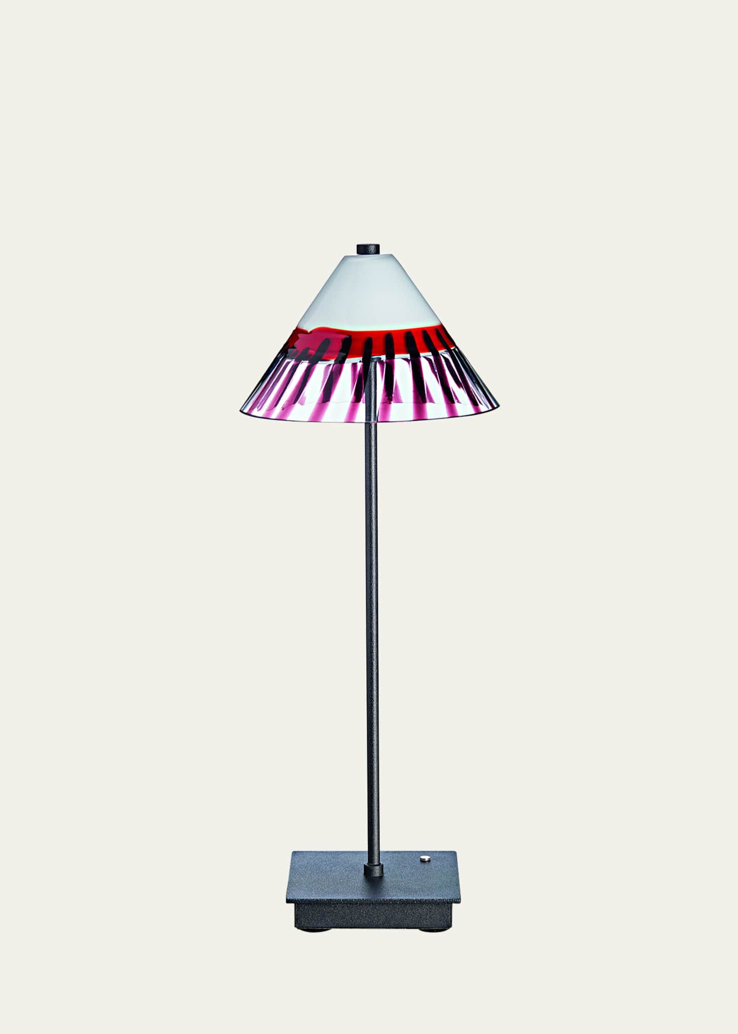 Carlo Moretti Red Stripe Murano Glass Table Lamp
