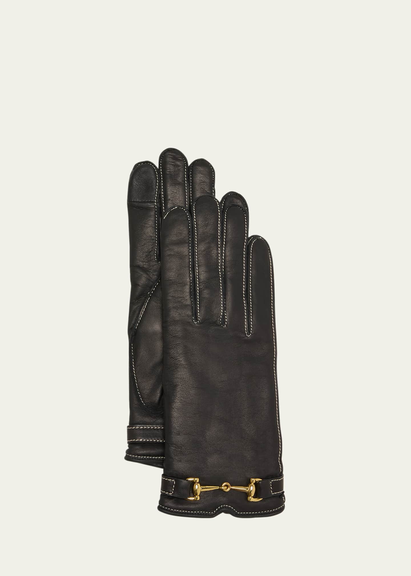 Horsebit leather gloves
