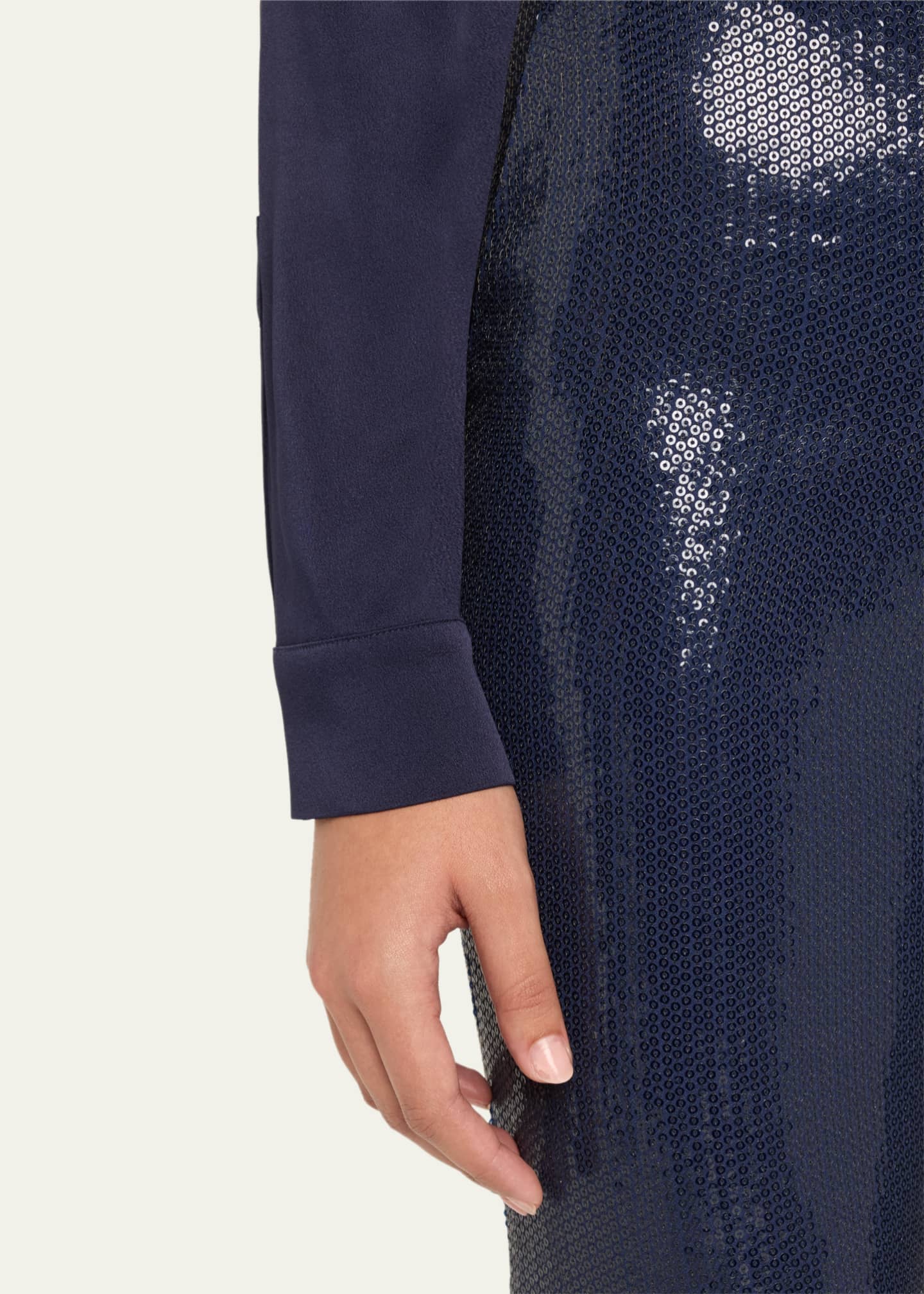 Michael Kors Collection Haylee Sequined Flare Crepe Trousers Image 5 of 5
